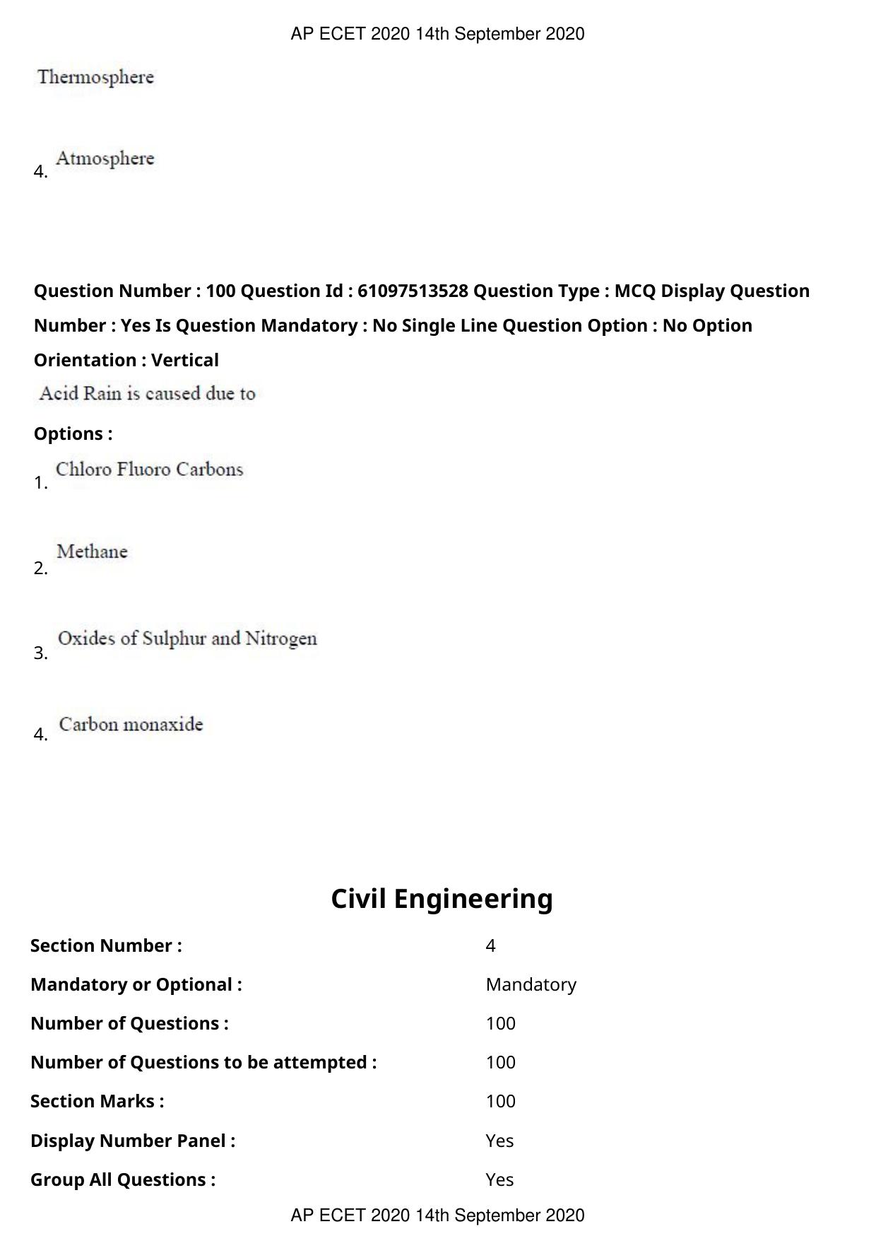 AP ECET 2020 - Civil Engineering (Preview) Question Paper With Preliminary Keys - Page 55