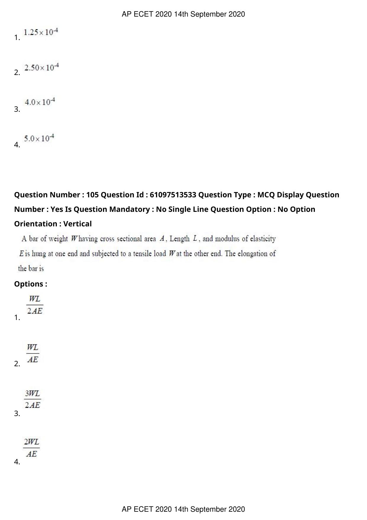 AP ECET 2020 - Civil Engineering (Preview) Question Paper With Preliminary Keys - Page 58