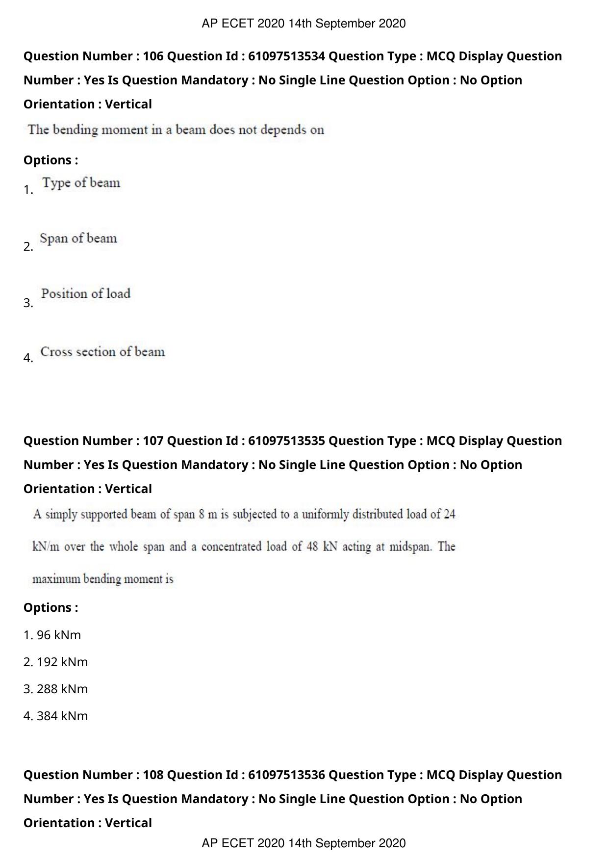 AP ECET 2020 - Civil Engineering (Preview) Question Paper With Preliminary Keys - Page 59
