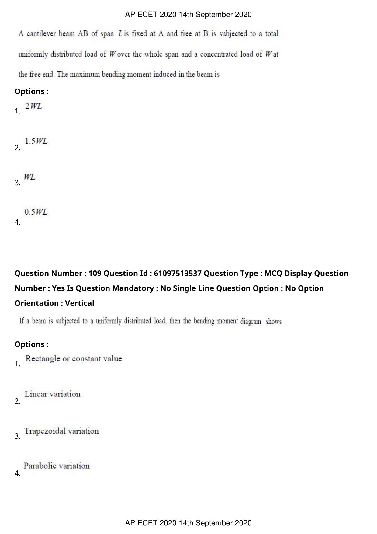 AP ECET 2020 - Civil Engineering (Preview) Question Paper With Preliminary Keys - Page 60