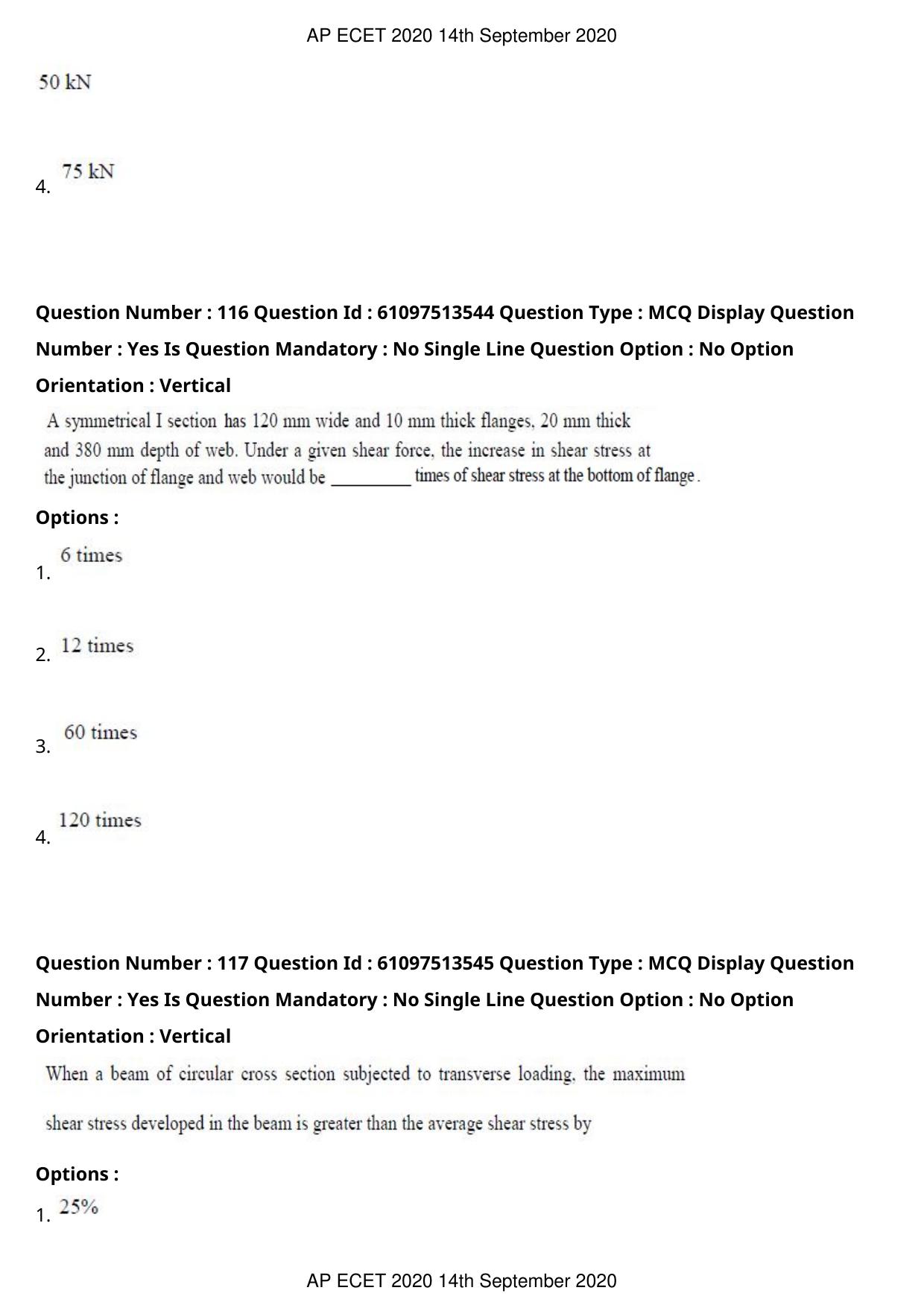 AP ECET 2020 - Civil Engineering (Preview) Question Paper With Preliminary Keys - Page 64