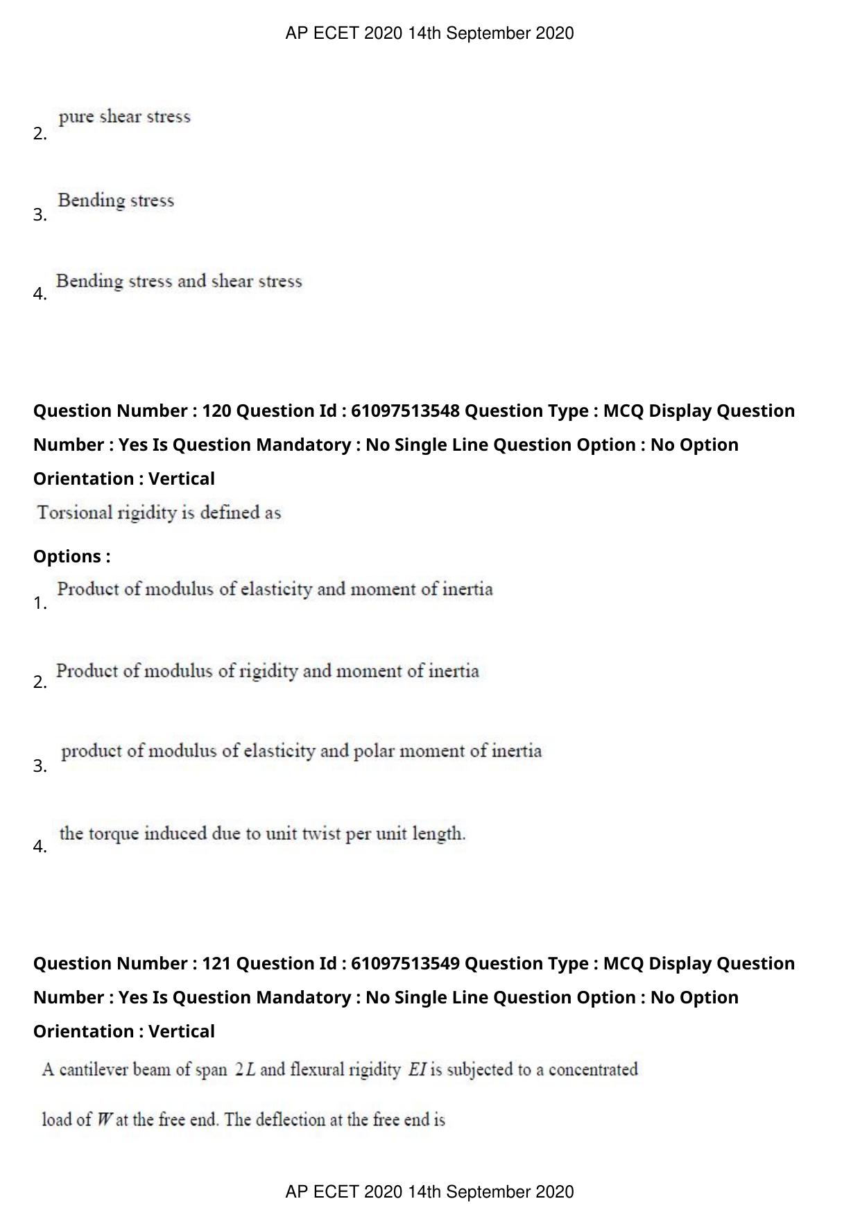 AP ECET 2020 - Civil Engineering (Preview) Question Paper With Preliminary Keys - Page 66
