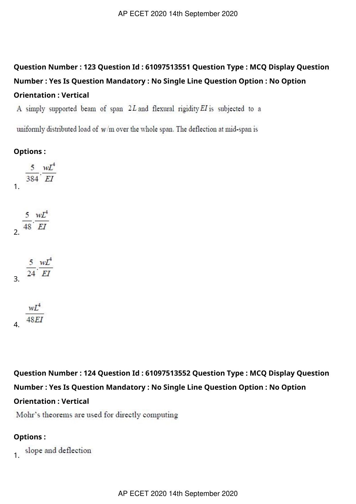 AP ECET 2020 - Civil Engineering (Preview) Question Paper With Preliminary Keys - Page 68