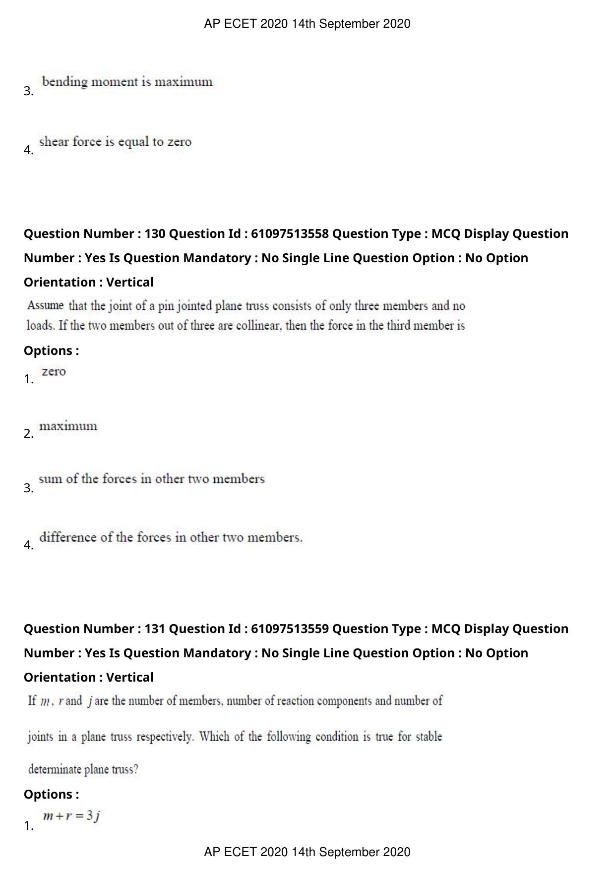 AP ECET 2020 - Civil Engineering (Preview) Question Paper With Preliminary Keys - Page 72
