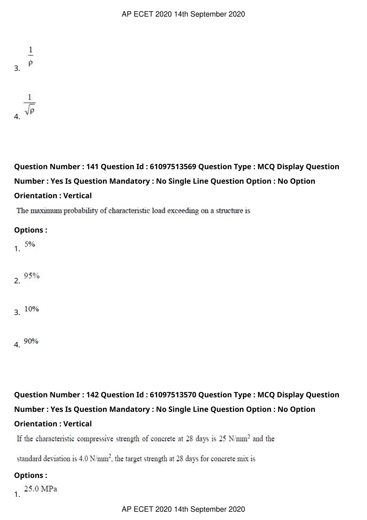 AP ECET 2020 - Civil Engineering (Preview) Question Paper With Preliminary Keys - Page 78