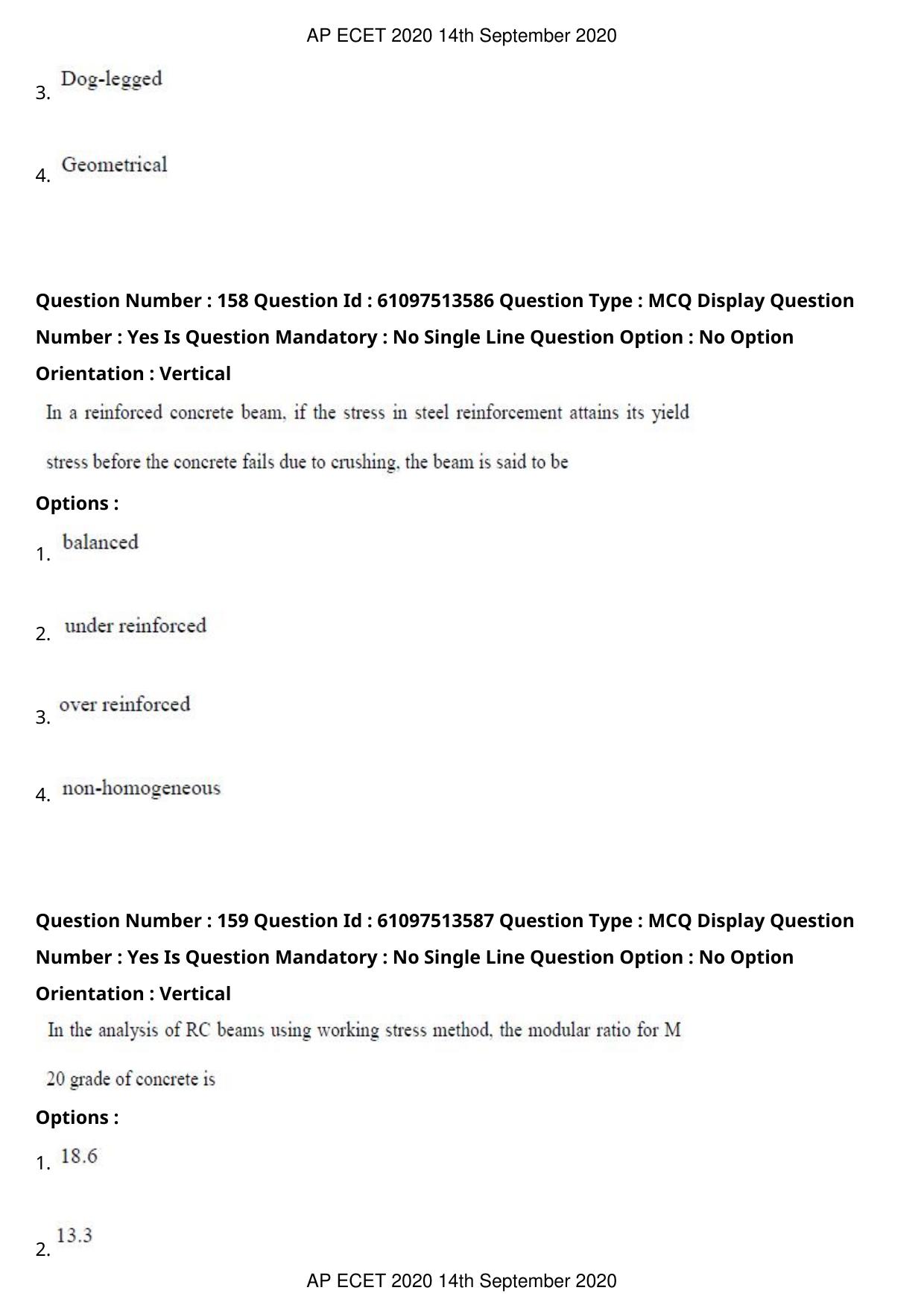 AP ECET 2020 - Civil Engineering (Preview) Question Paper With Preliminary Keys - Page 87