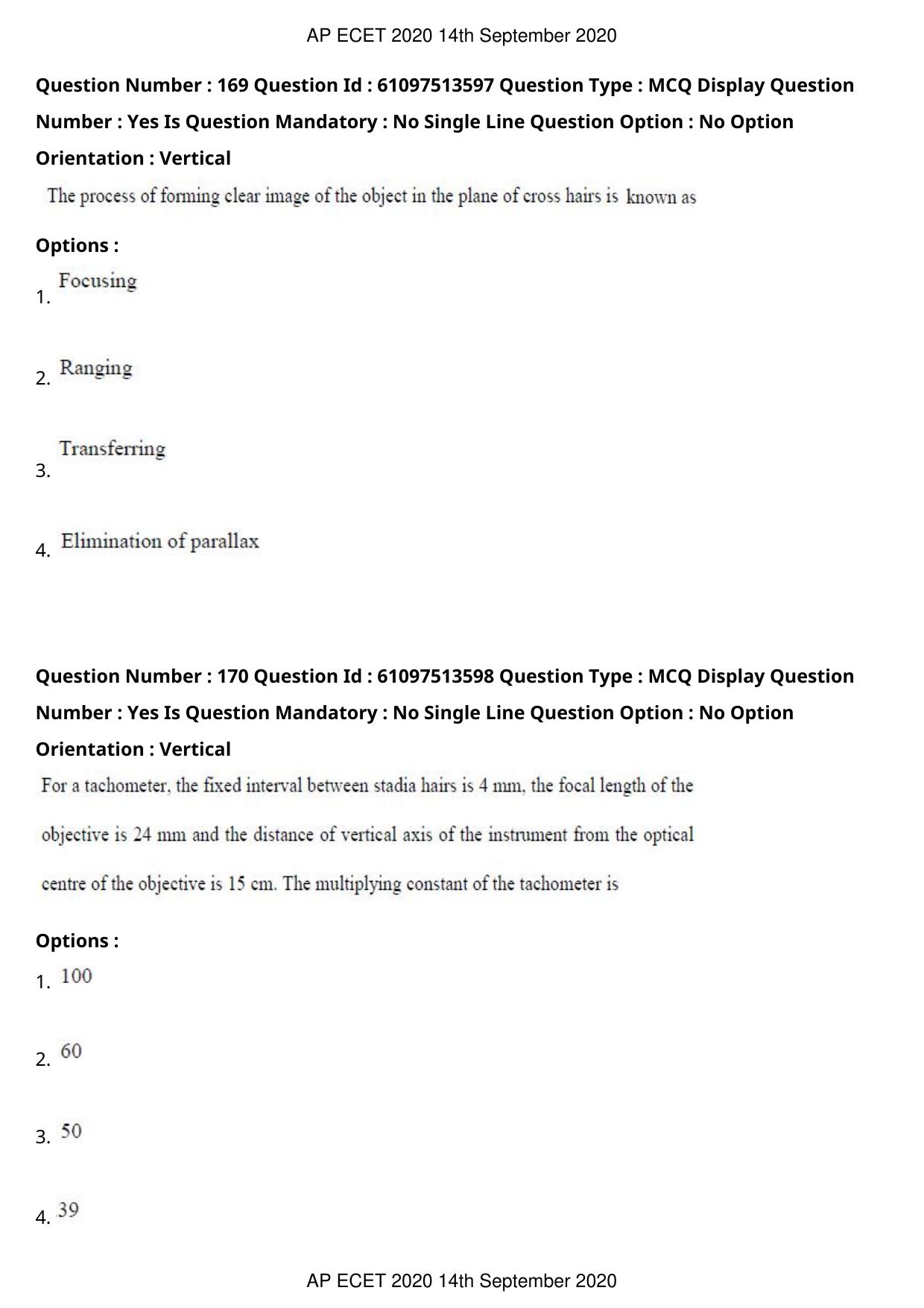 AP ECET 2020 - Civil Engineering (Preview) Question Paper With Preliminary Keys - Page 93