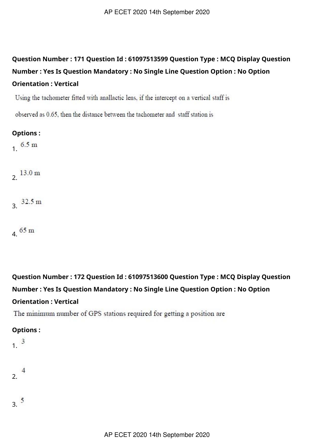 AP ECET 2020 - Civil Engineering (Preview) Question Paper With Preliminary Keys - Page 94
