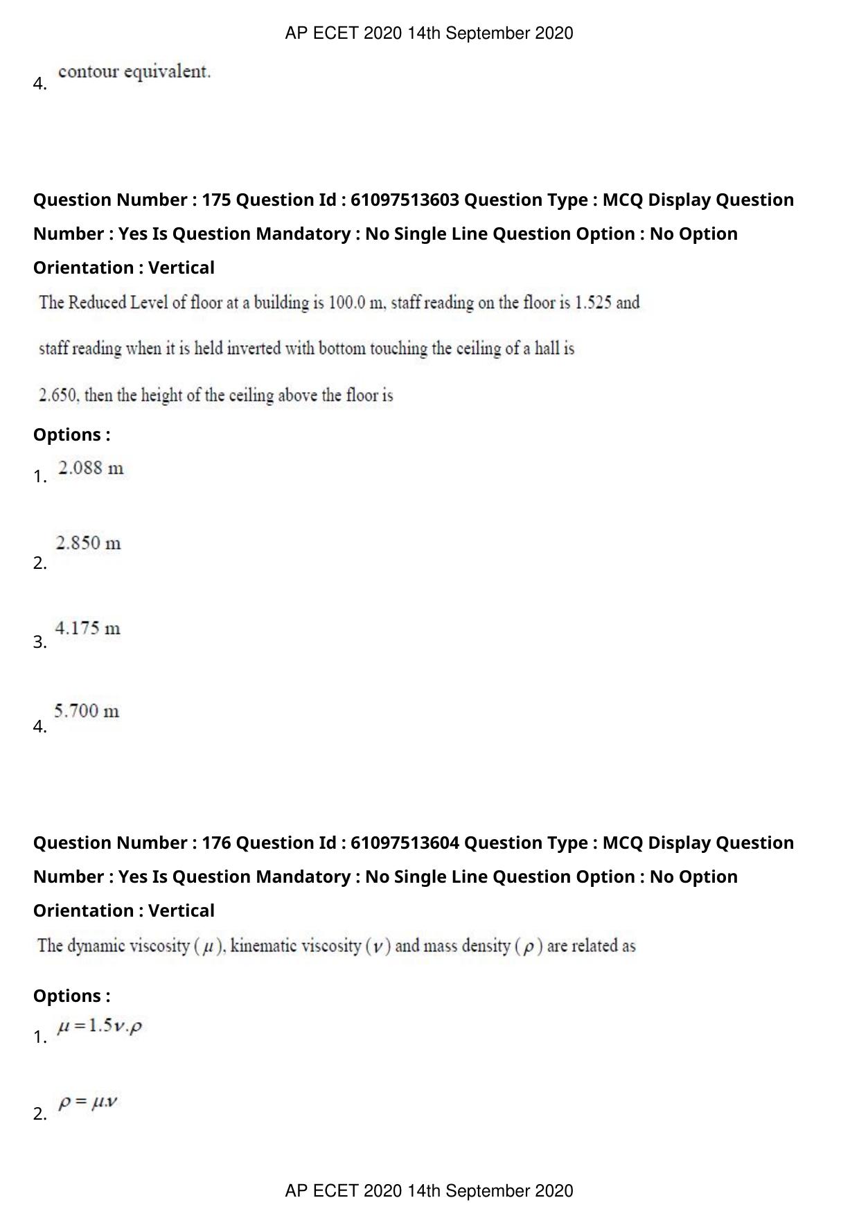 AP ECET 2020 - Civil Engineering (Preview) Question Paper With Preliminary Keys - Page 96