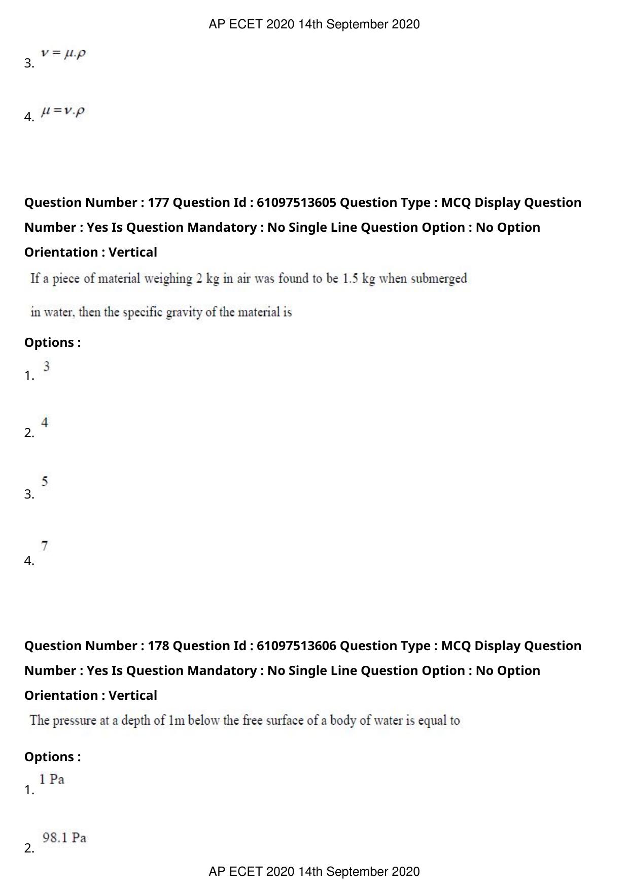 AP ECET 2020 - Civil Engineering (Preview) Question Paper With Preliminary Keys - Page 97