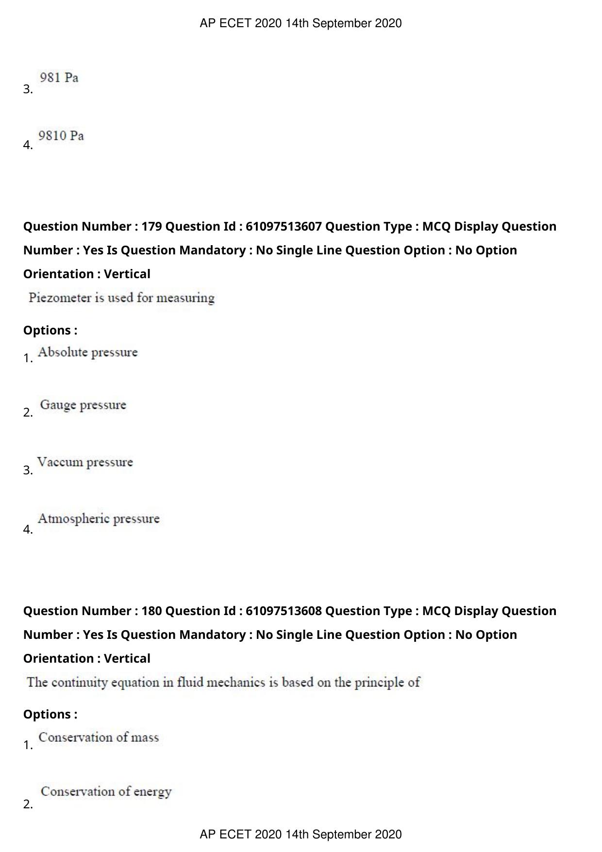 AP ECET 2020 - Civil Engineering (Preview) Question Paper With Preliminary Keys - Page 98