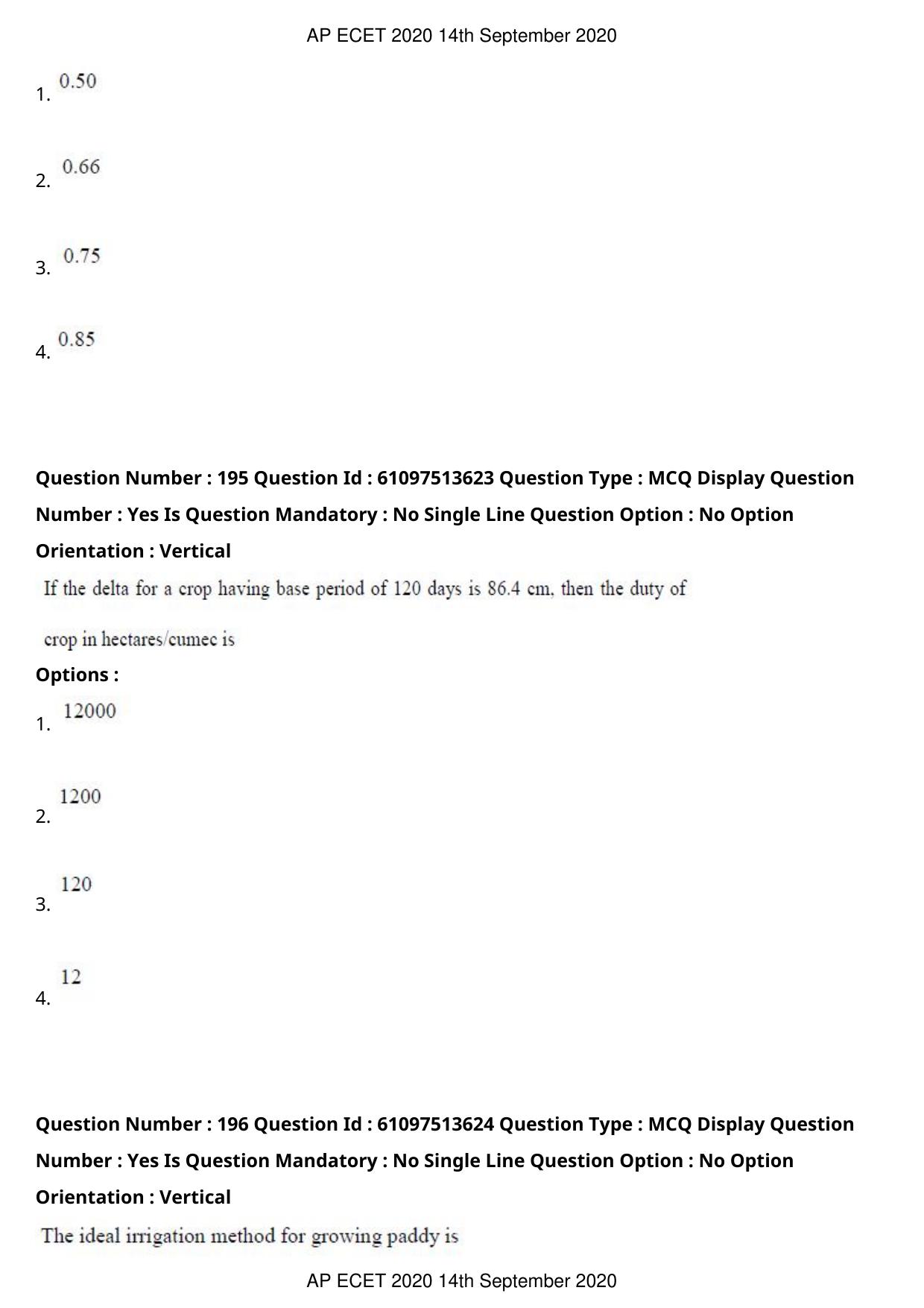 AP ECET 2020 - Civil Engineering (Preview) Question Paper With Preliminary Keys - Page 106
