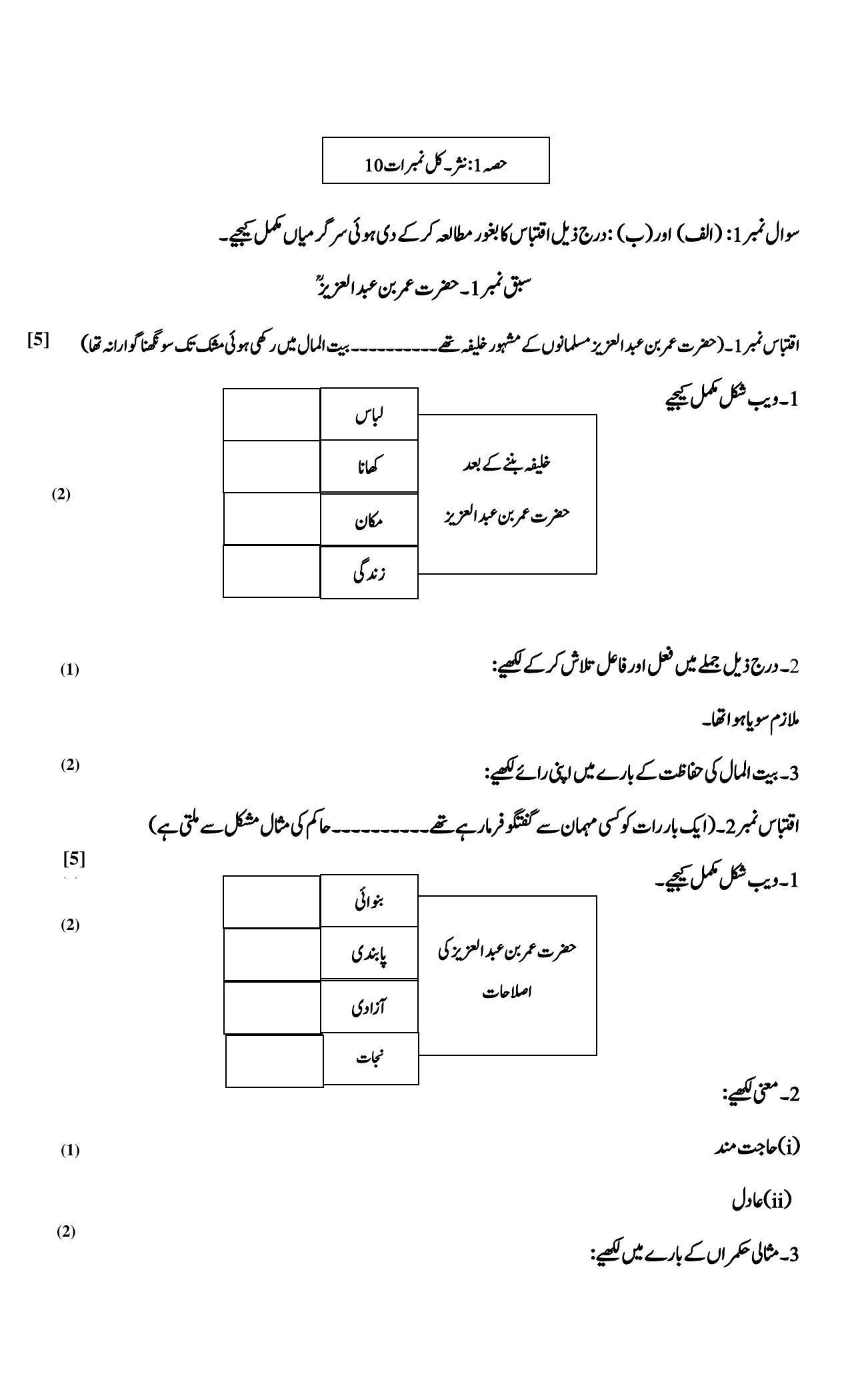 Maharashtra Board Class 10 	Urdu Composite Sample Paper (Urdu Medium) - Page 2