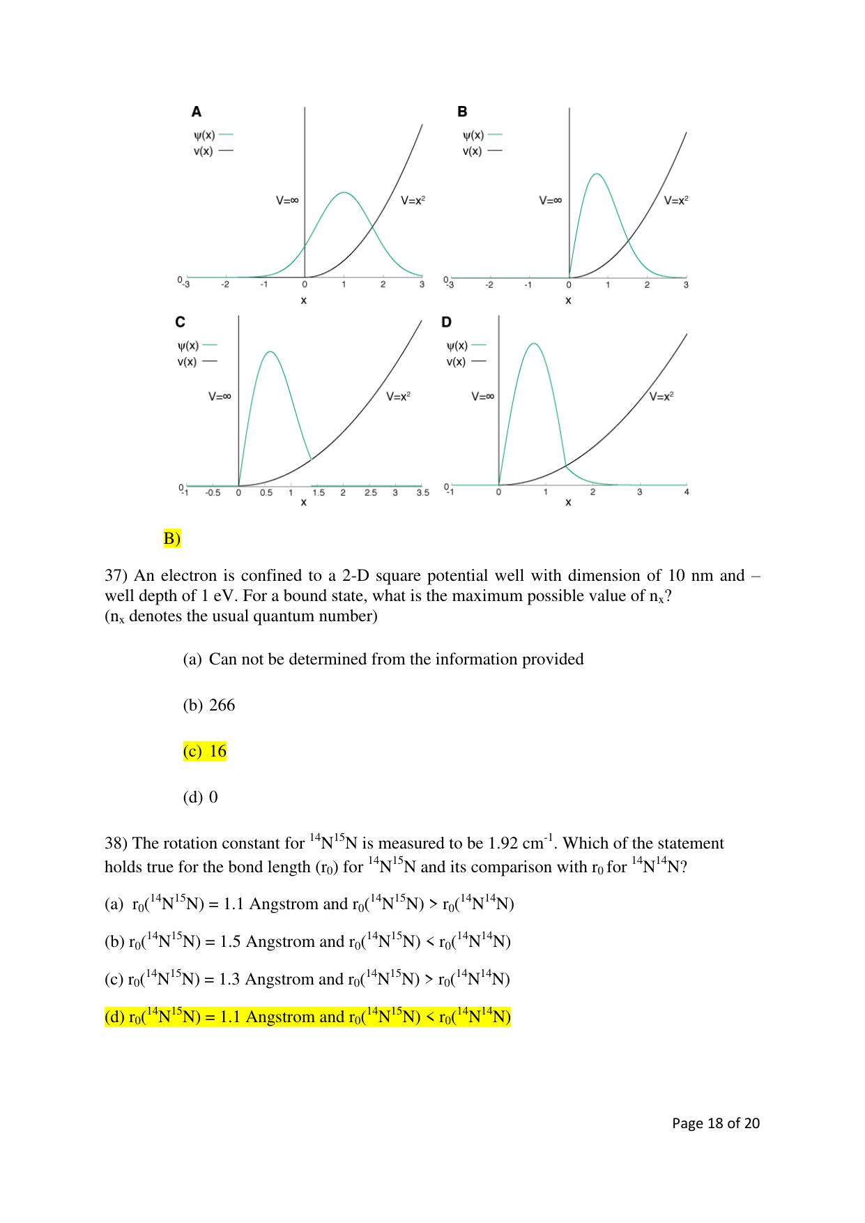 TIFR GS 2019 Chemistry Question Paper - Page 18