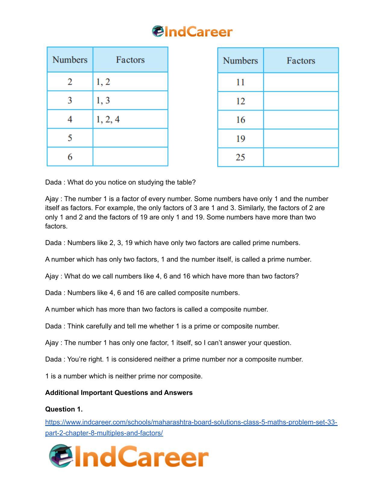 Maharashtra Board Solutions Class 5-Maths (Problem Set 33) - Part 2: Chapter 8- Multiples and Factors - Page 5