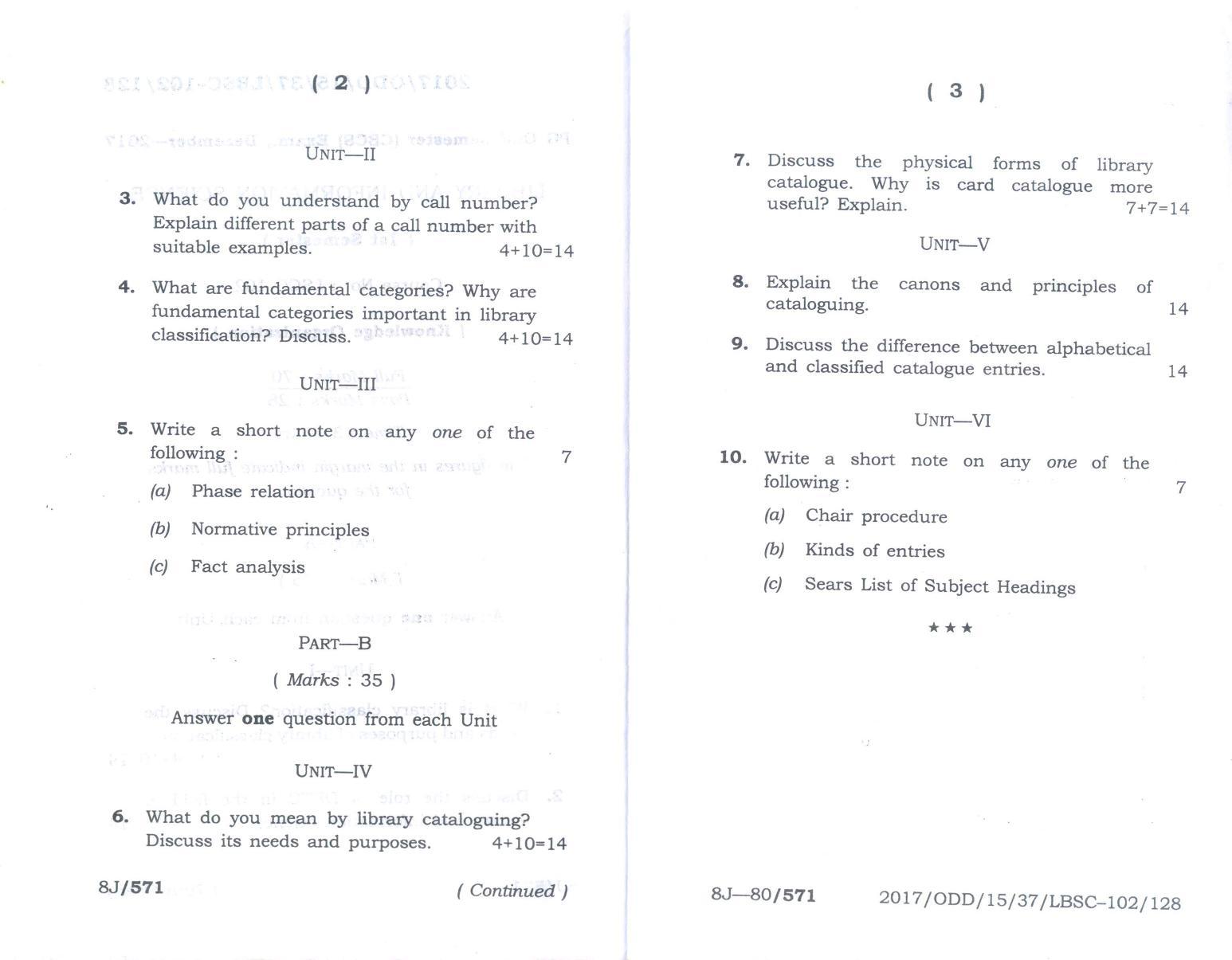 Assam University MLiSc Dec 2013 Question Paper - Page 4