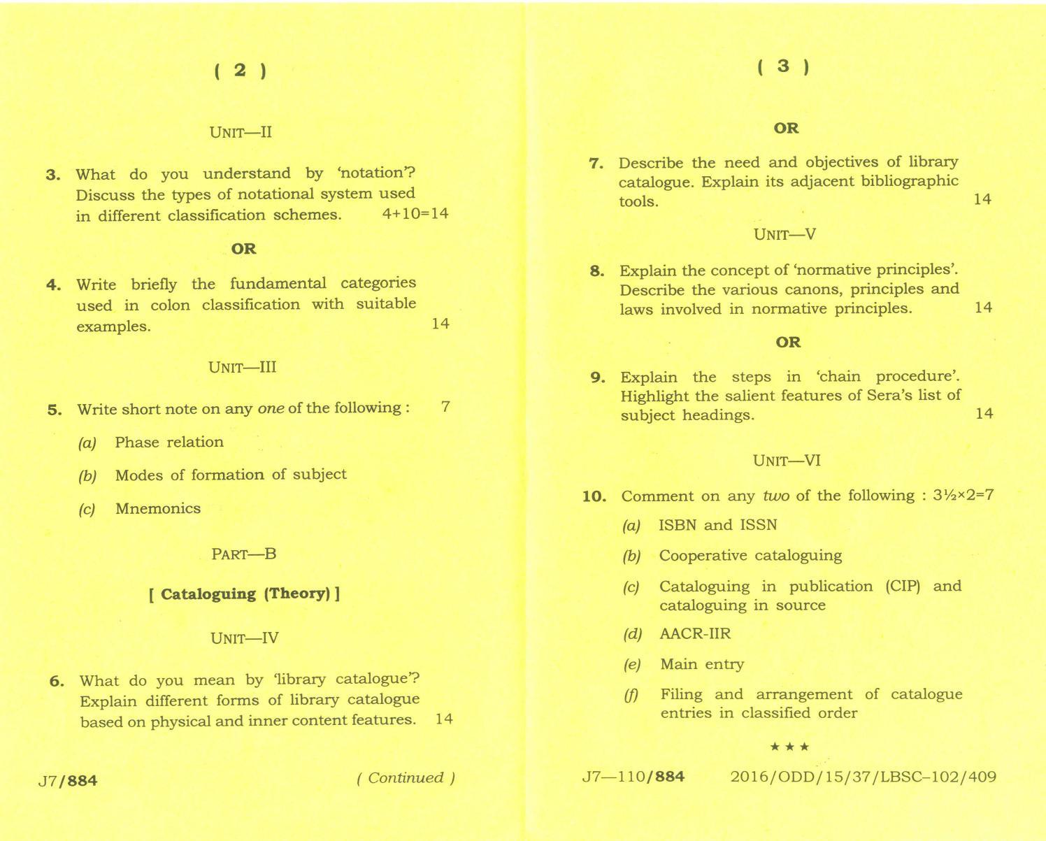 Assam University MLiSc Dec 2013 Question Paper - Page 8