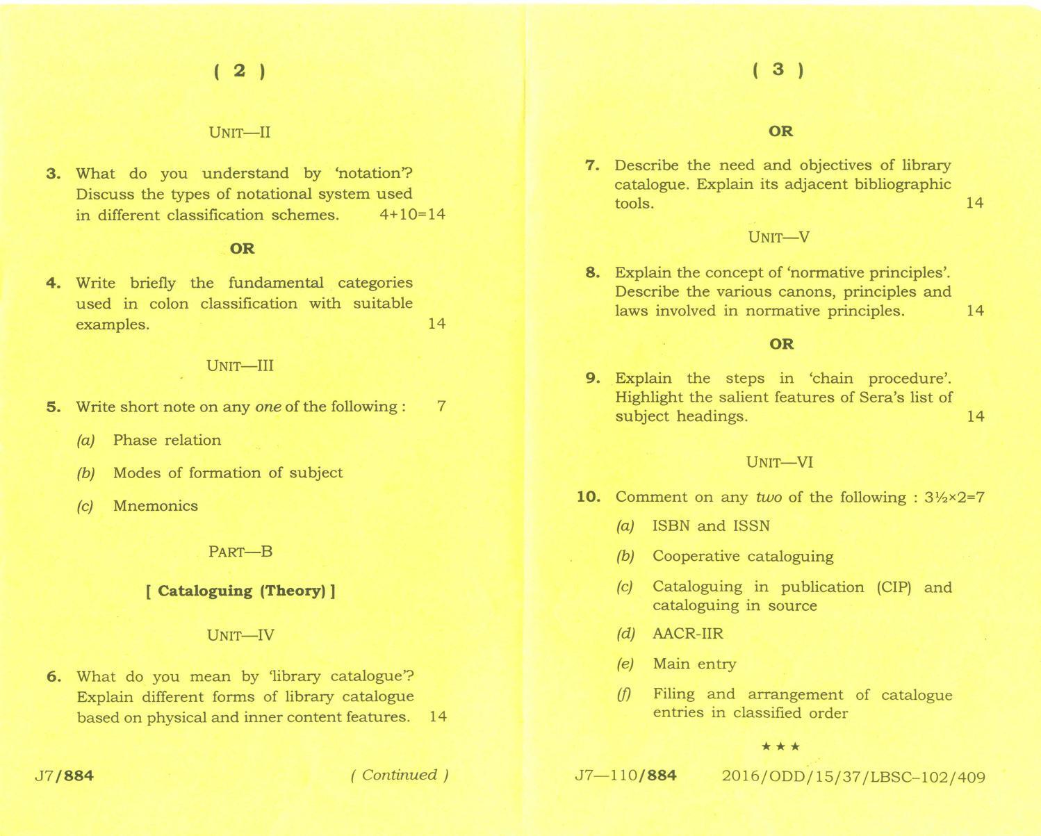 Assam University MLiSc Dec 2013 Question Paper - Page 10