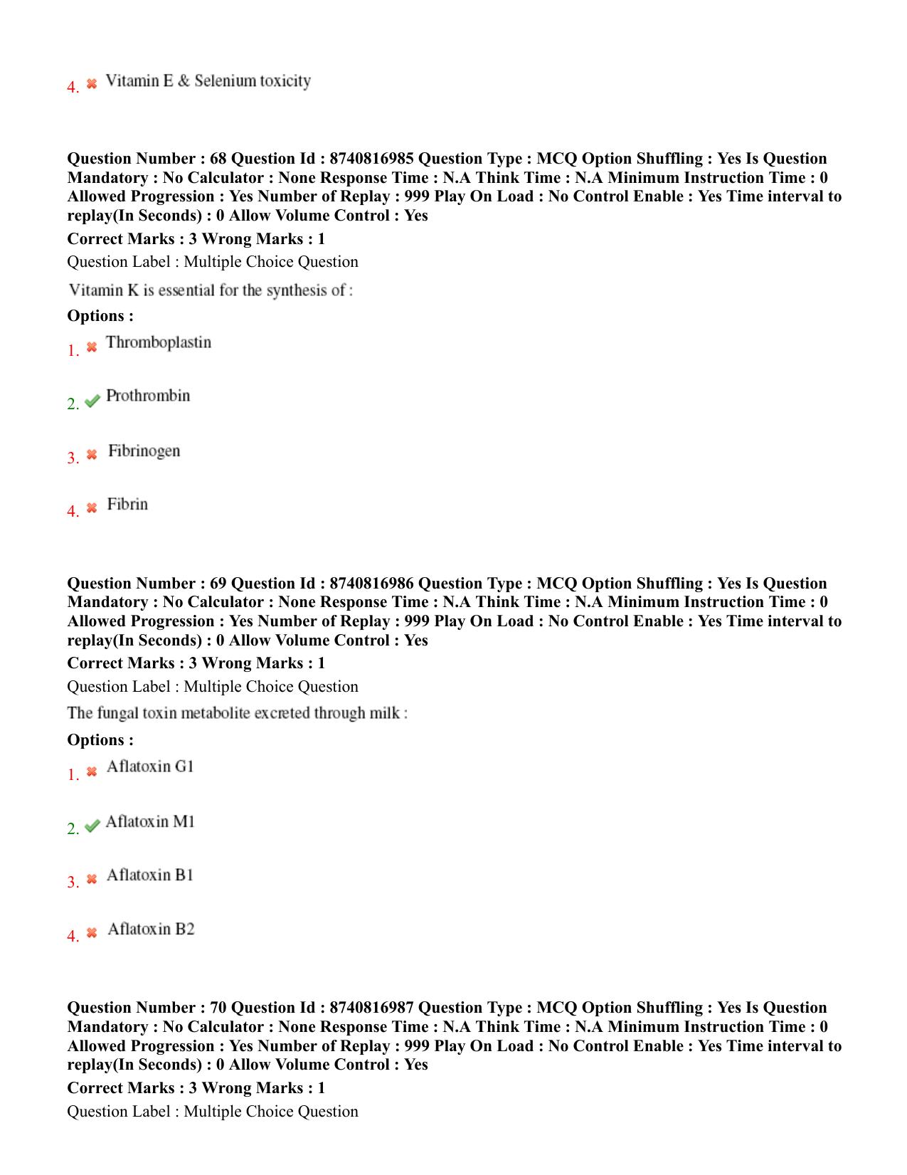BHU RET Veterinary Pathology 2020 Question Paper - Page 39