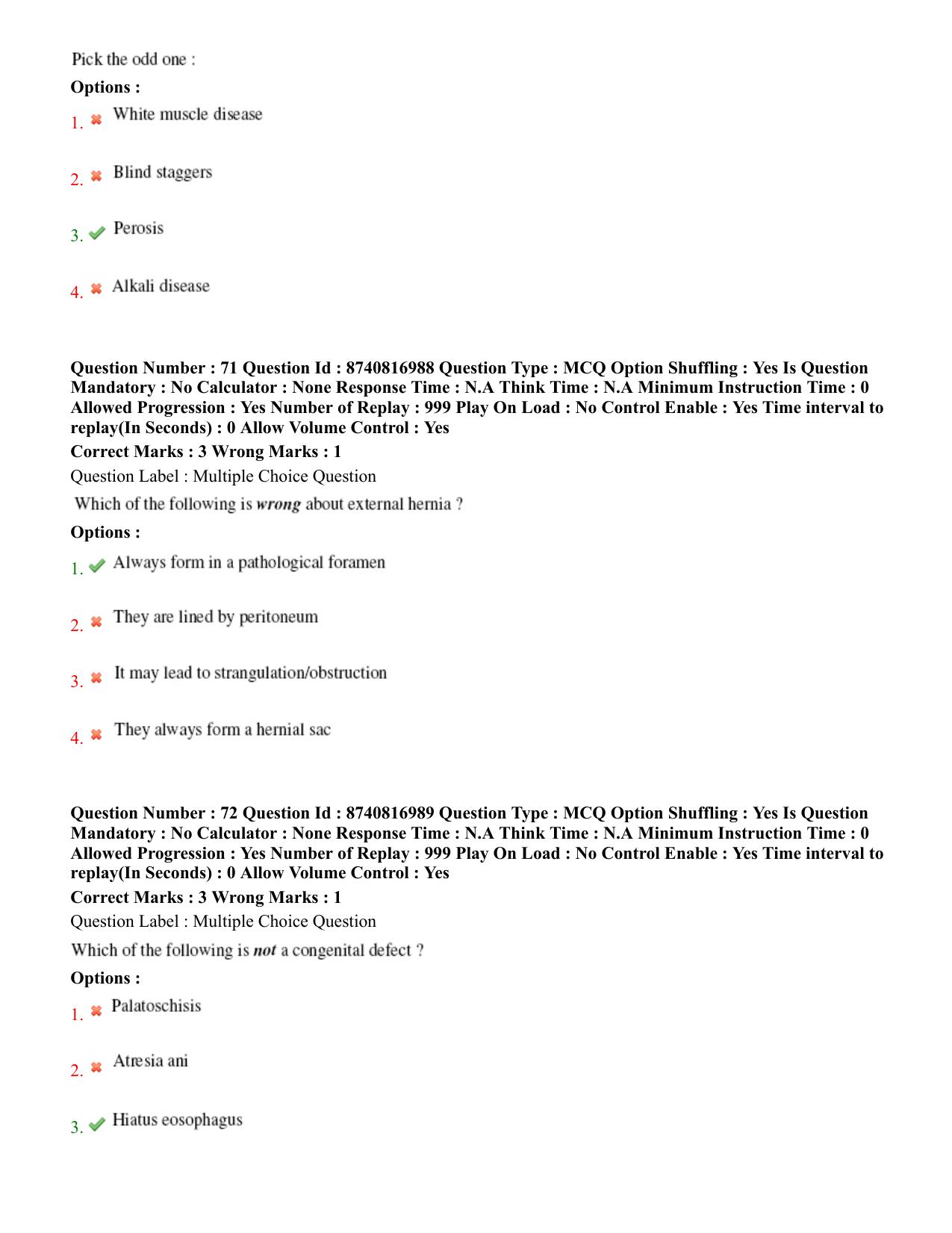 BHU RET Veterinary Pathology 2020 Question Paper - Page 40