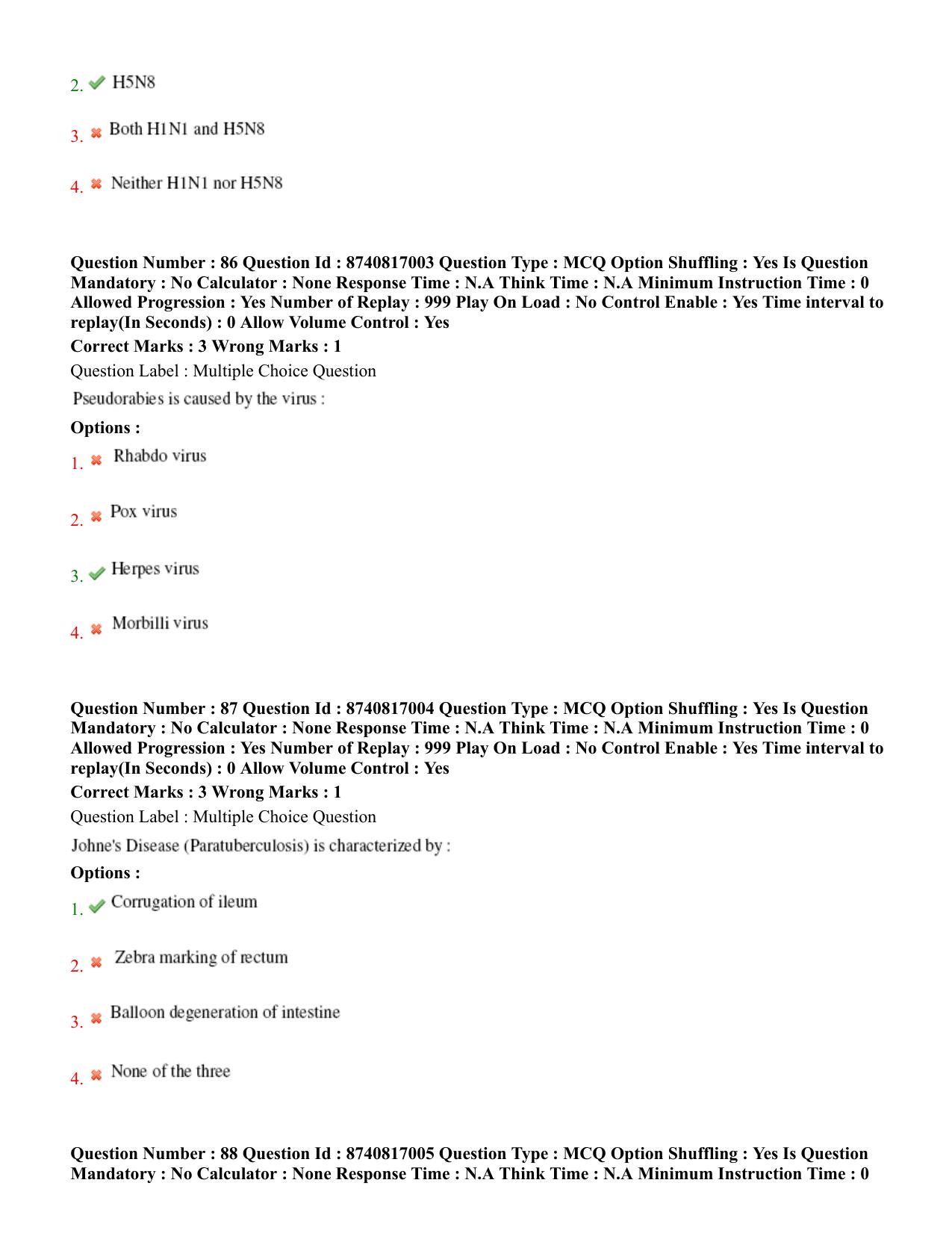 BHU RET Veterinary Pathology 2020 Question Paper - Page 46