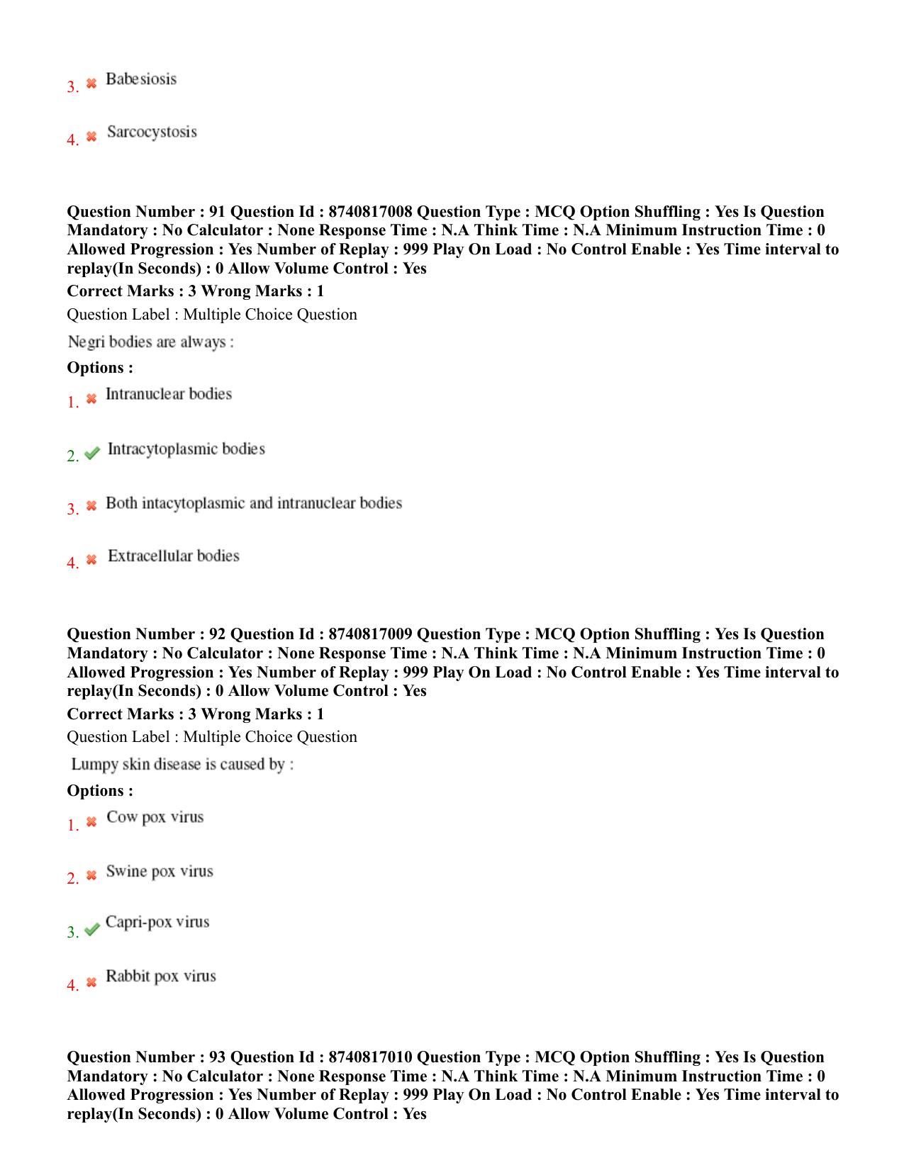 BHU RET Veterinary Pathology 2020 Question Paper - Page 48