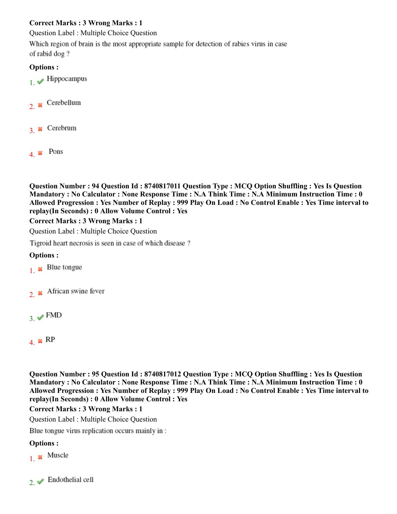BHU RET Veterinary Pathology 2020 Question Paper - Page 49