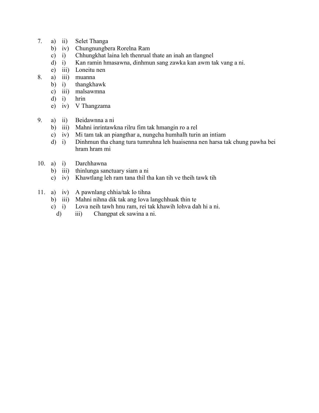 CBSE Class 10 Mizo Marking Scheme and Solutions 2021-22 - Page 2