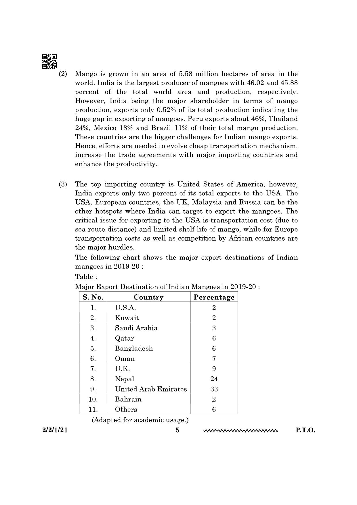CBSE Class 10 2-2-1 English Literature 2024 Question Paper - Page 5