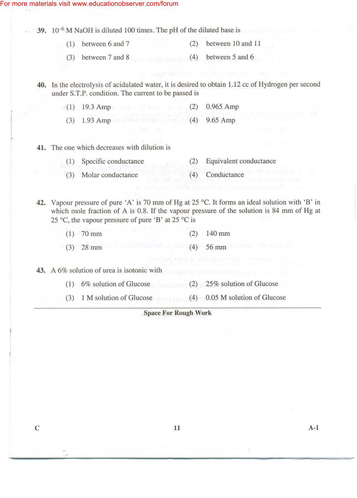 KEAM Paper II 2009 Question Paper - Page 11
