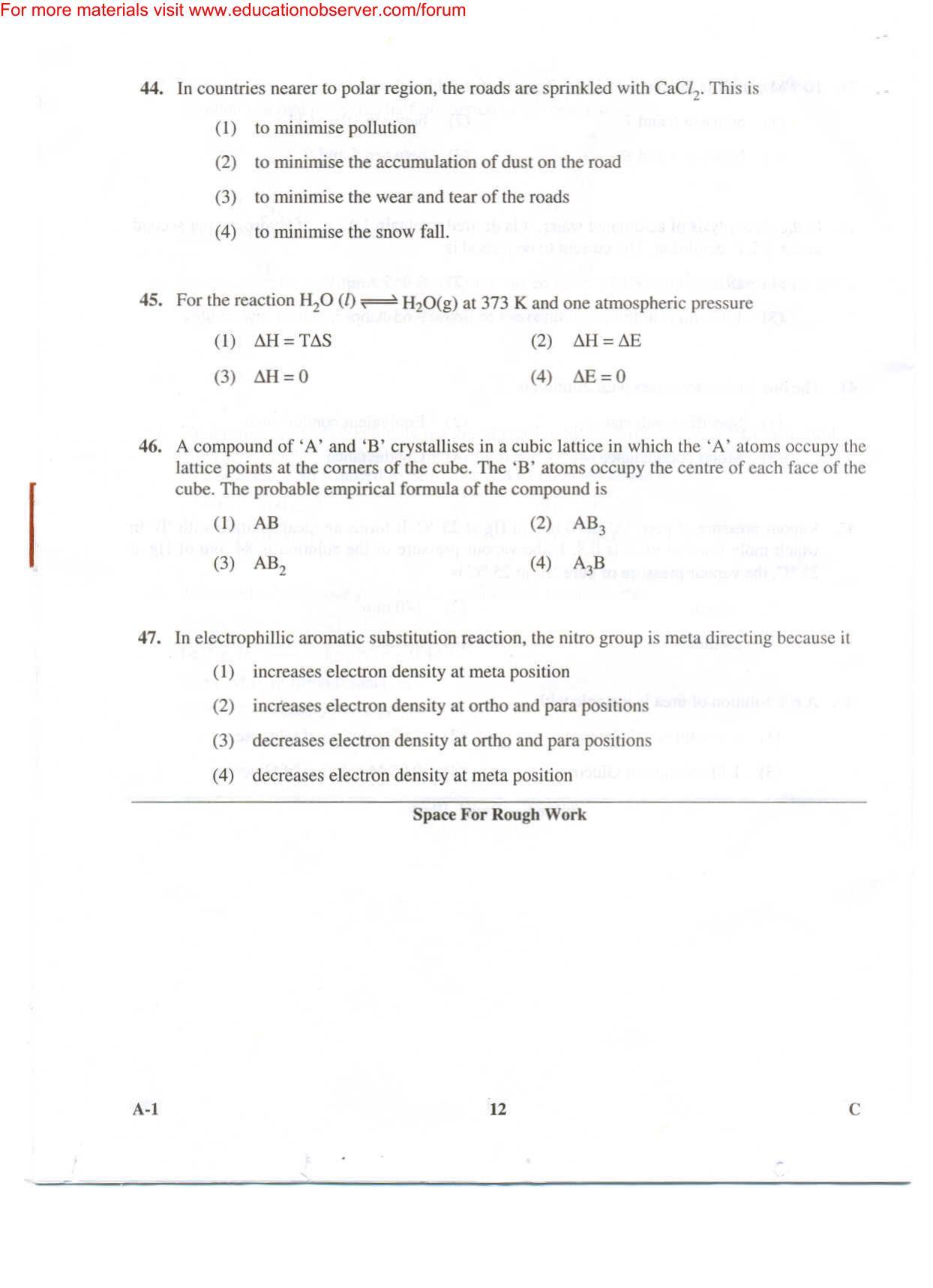 KEAM Paper II 2009 Question Paper - Page 12