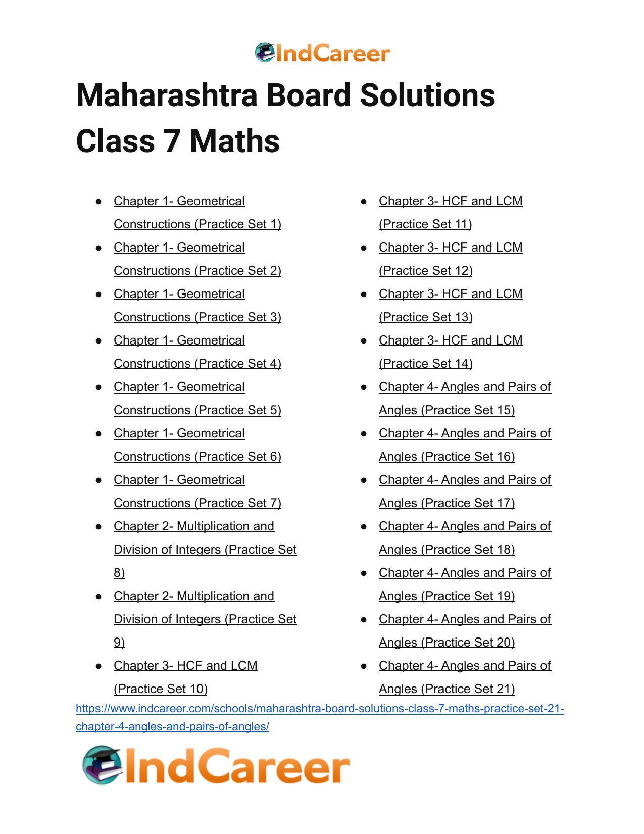 Maharashtra Board Solutions Class 7-Maths (Practice Set 21): Chapter 4- Angles and Pairs of Angles - Page 8