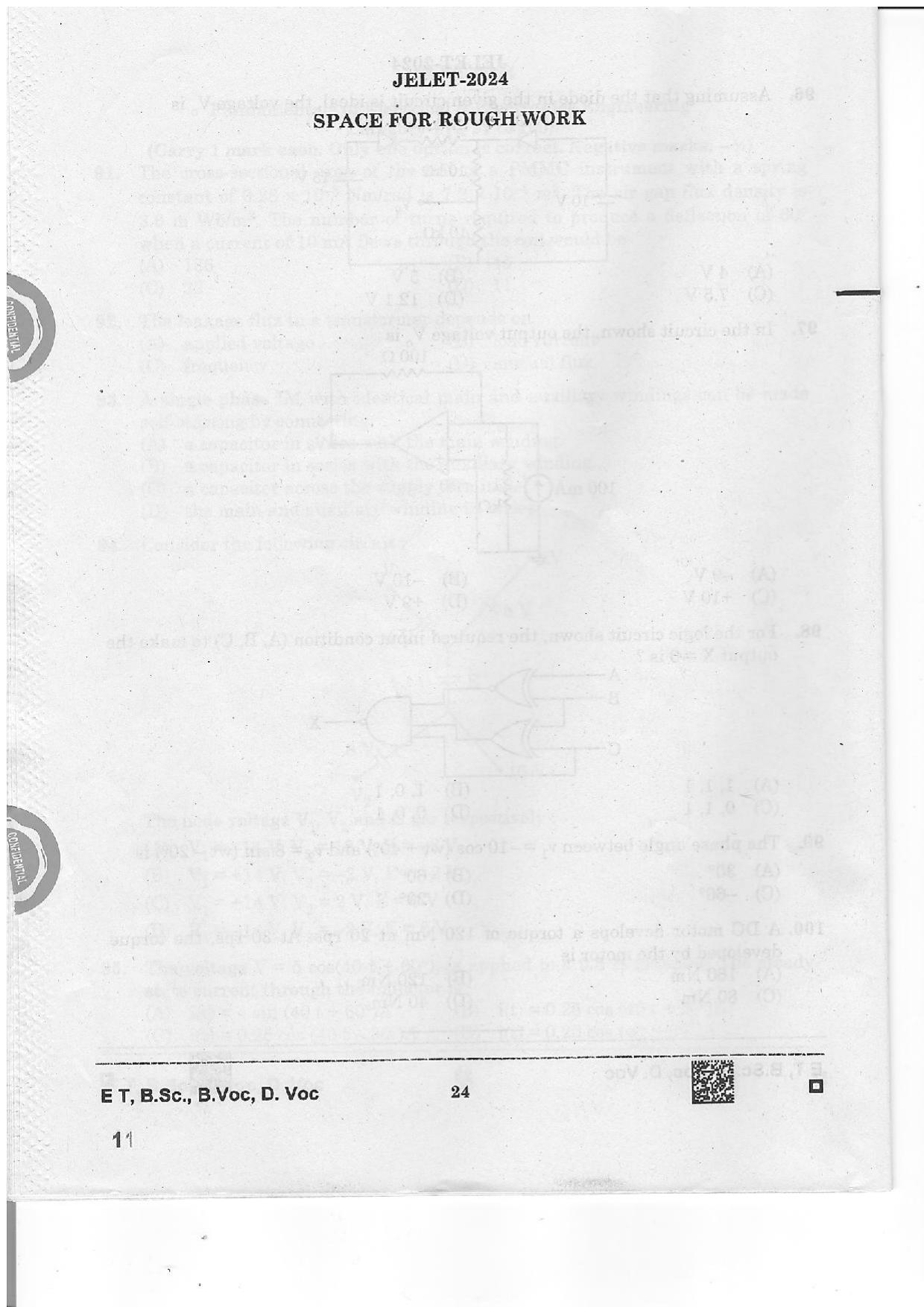 WBJEE JELET 2024 Paper 1 (ET, B.Sc, B.Voc, D.Voc) Question Papers - Page 24