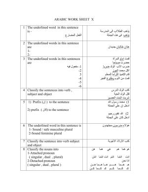 CBSE Worksheets for Class 10 Arabic Assignment 3