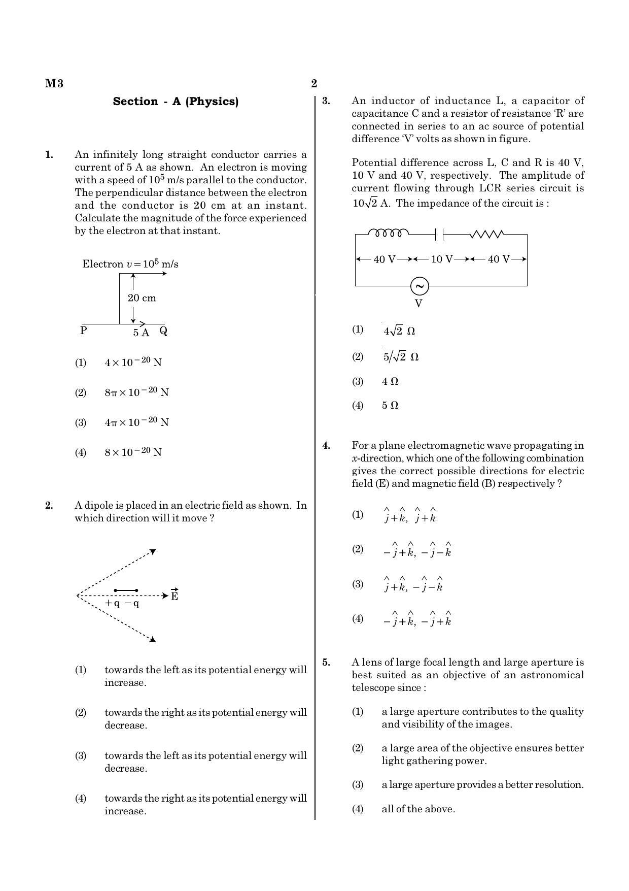NEET M3 2021 Question Paper - Page 2