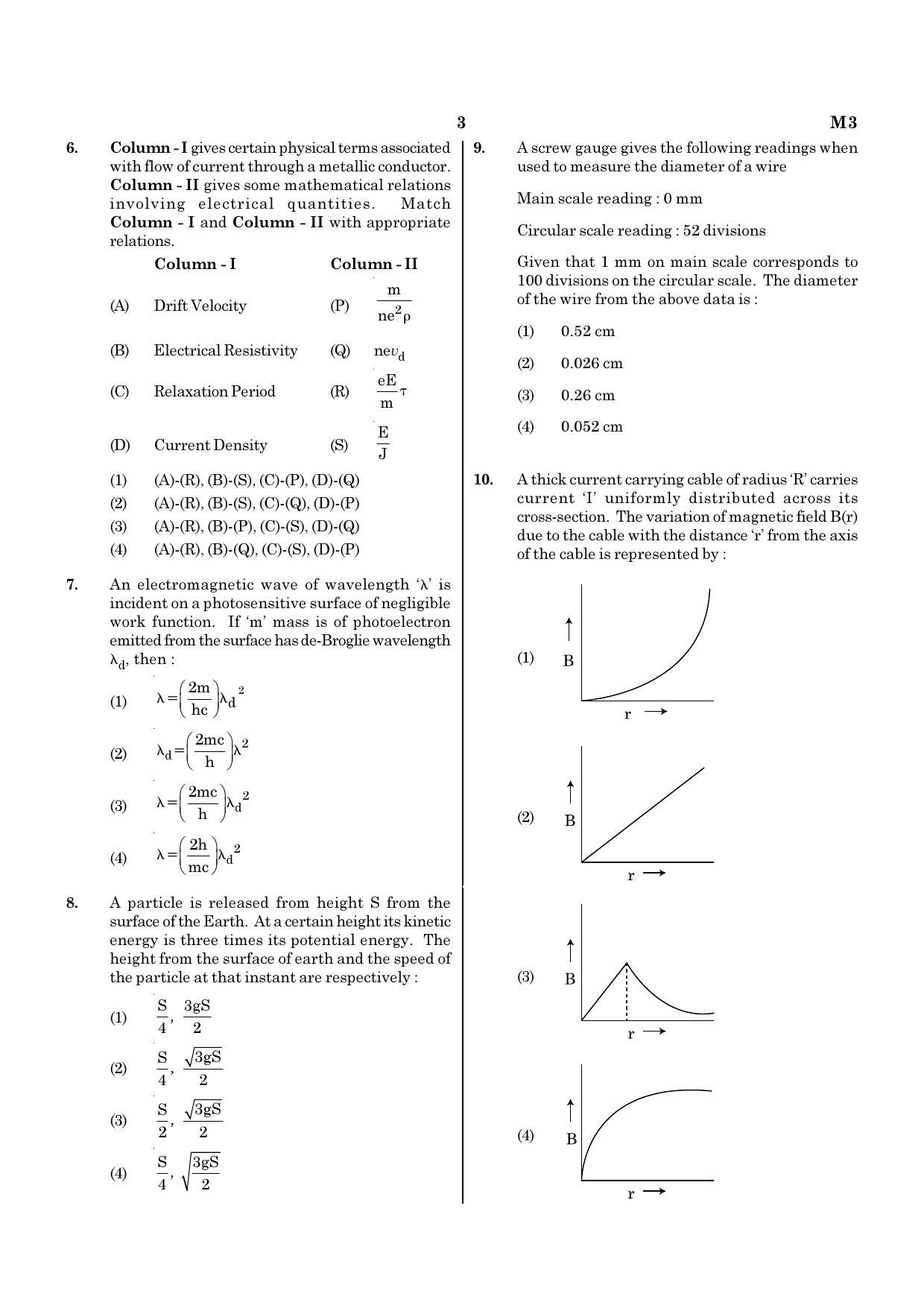 NEET M3 2021 Question Paper - Page 3