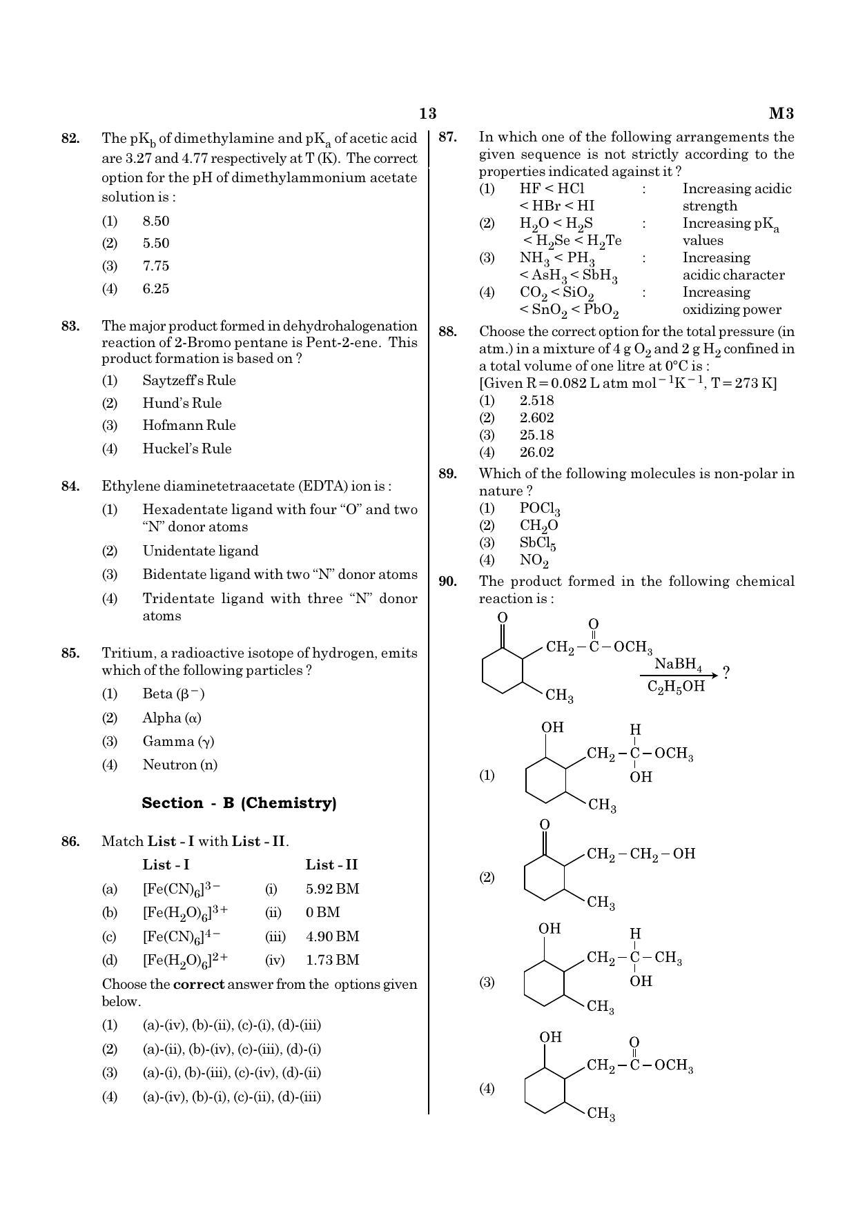 NEET M3 2021 Question Paper - Page 13