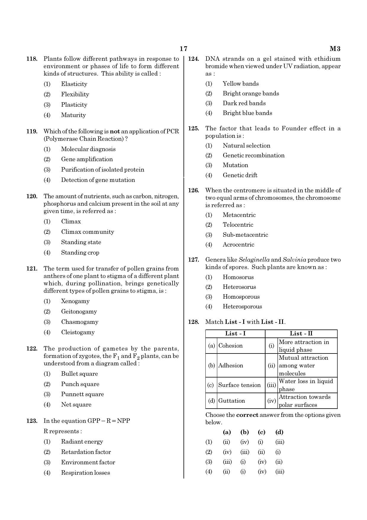 NEET M3 2021 Question Paper - Page 17