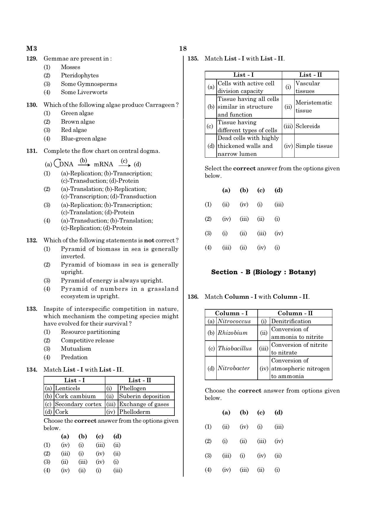 NEET M3 2021 Question Paper - Page 18