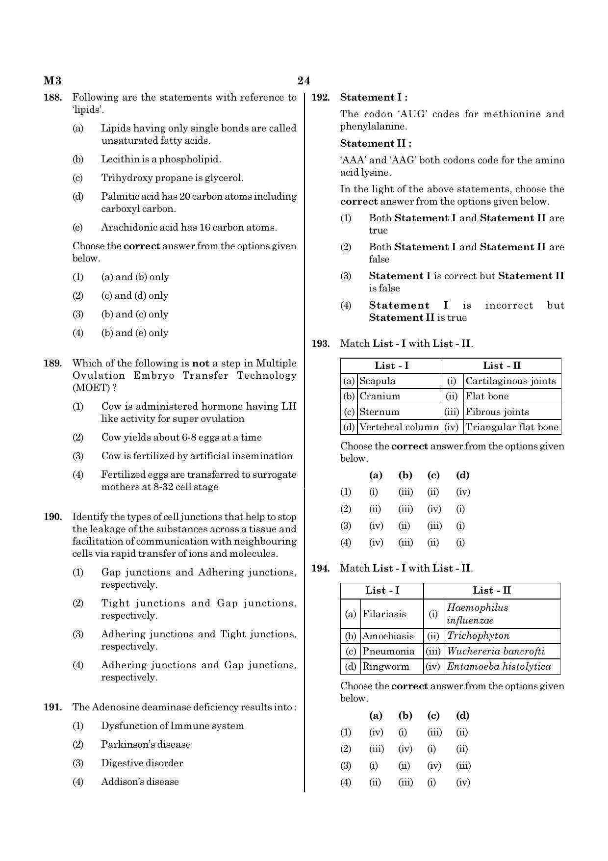 NEET M3 2021 Question Paper - Page 24