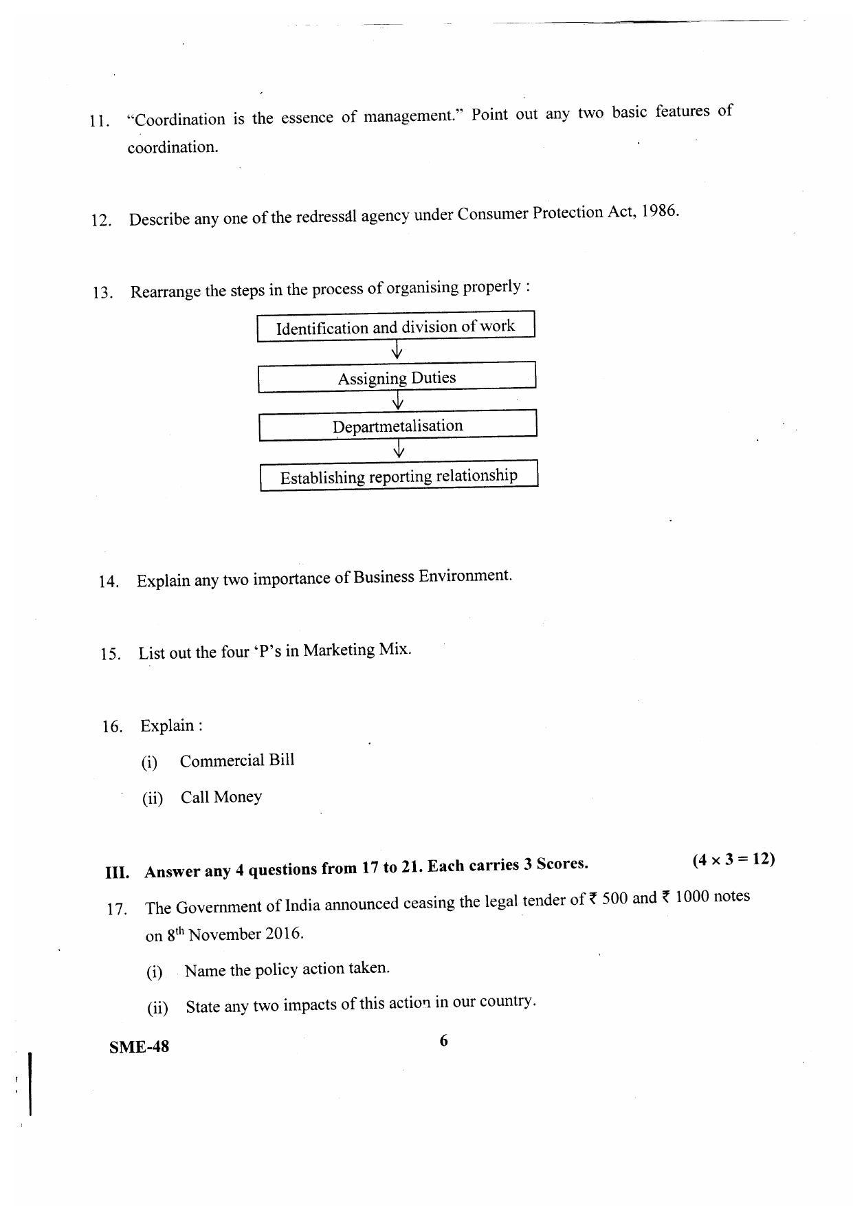 Kerala Plus Two 2020 Business Studies Model Question Paper - Page 4