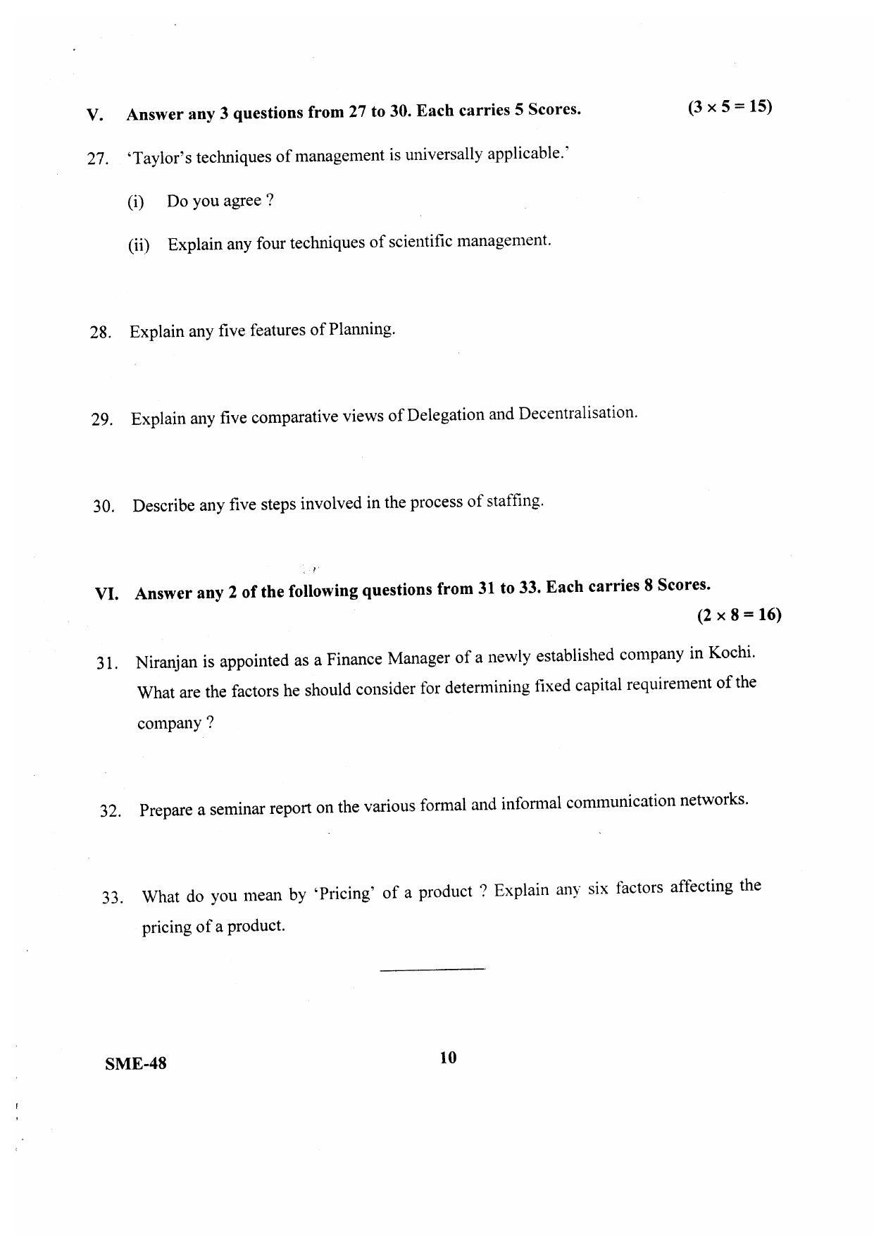 Kerala Plus Two 2020 Business Studies Model Question Paper - Page 6