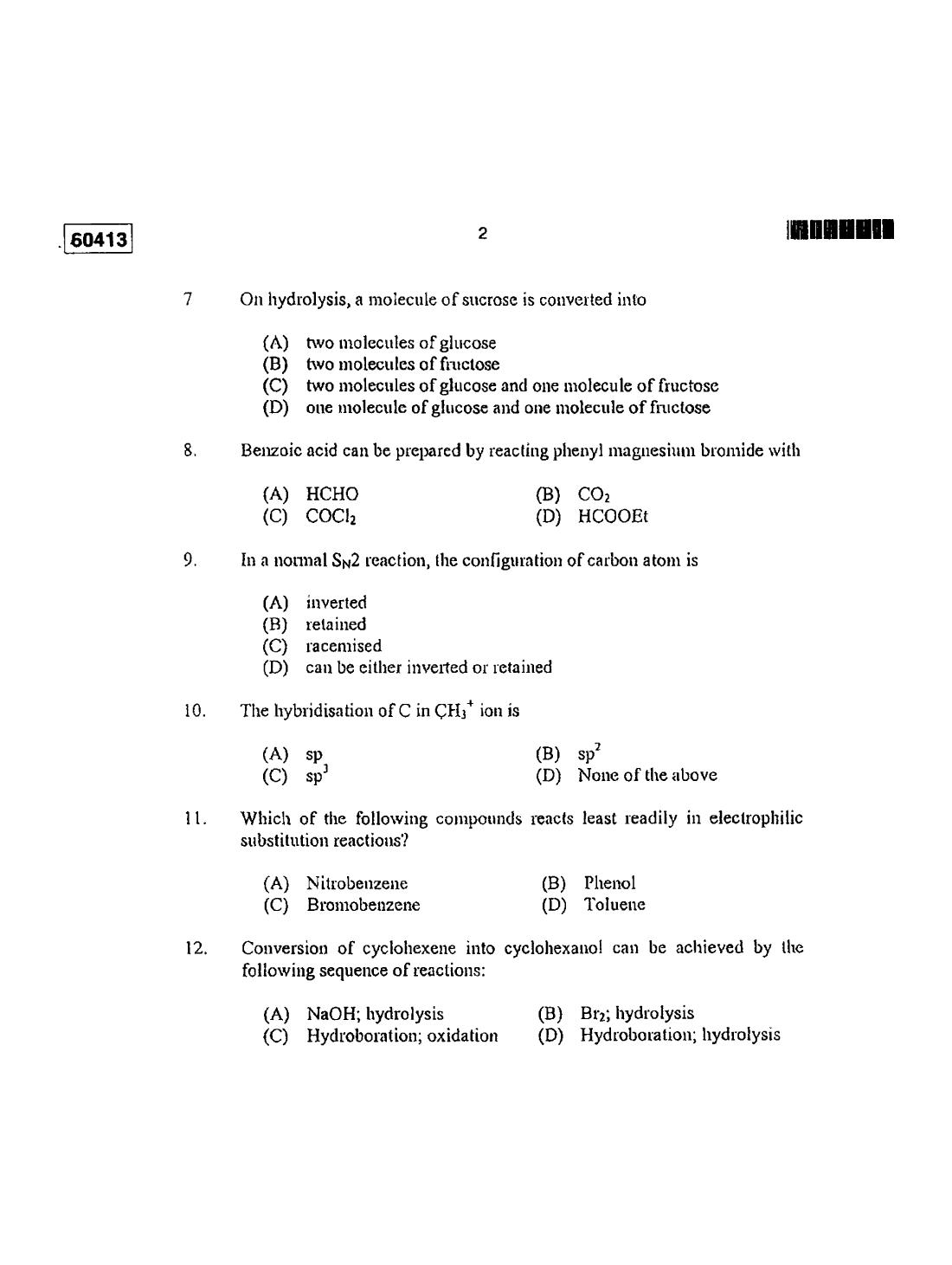 CUSAT CAT 2013 Chemistry Question Paper - Page 3