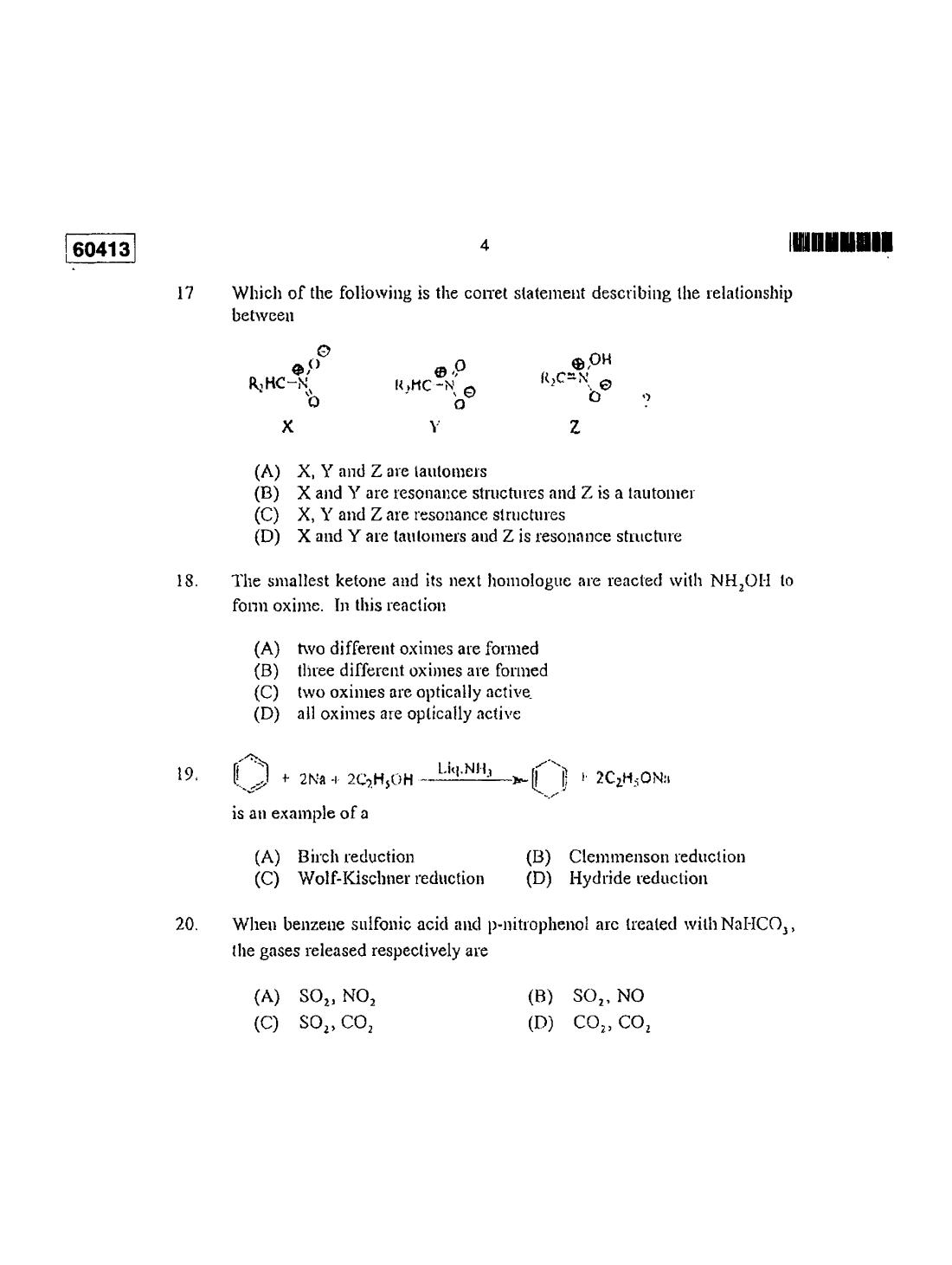 CUSAT CAT 2013 Chemistry Question Paper - Page 4