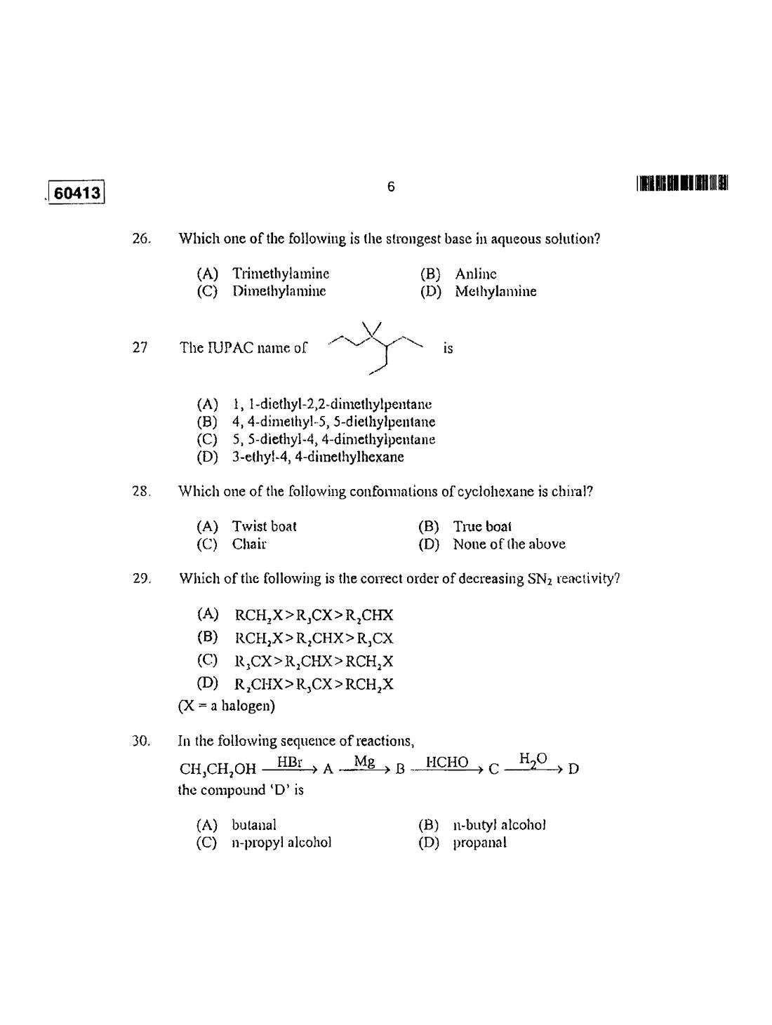 CUSAT CAT 2013 Chemistry Question Paper - Page 5