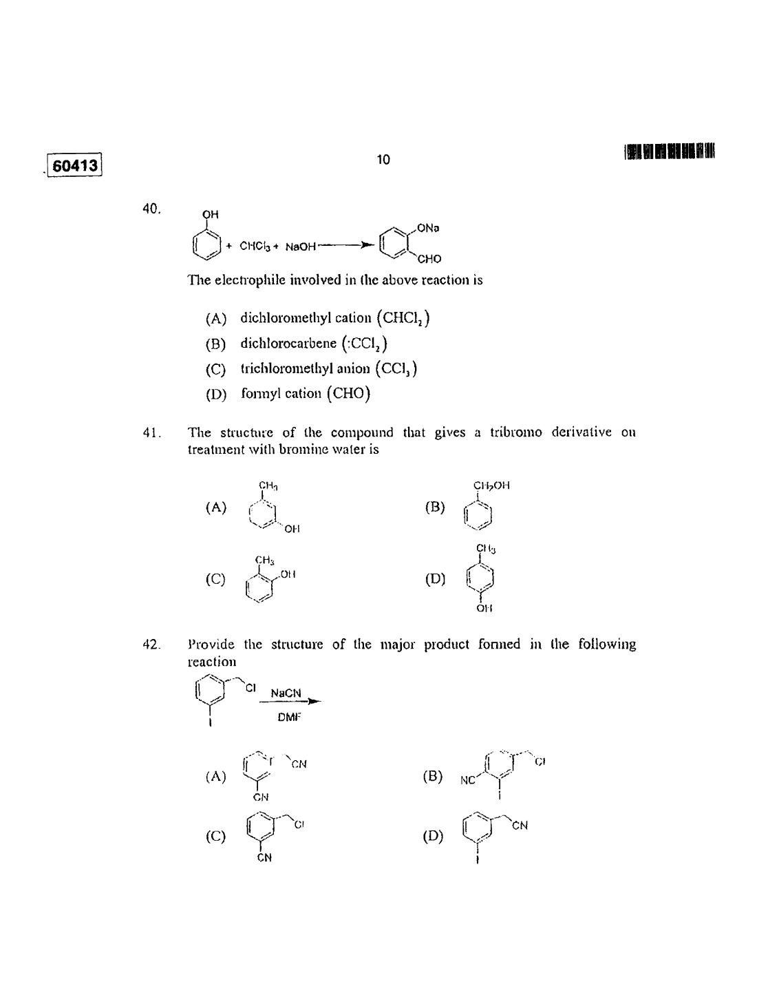 CUSAT CAT 2013 Chemistry Question Paper - Page 9