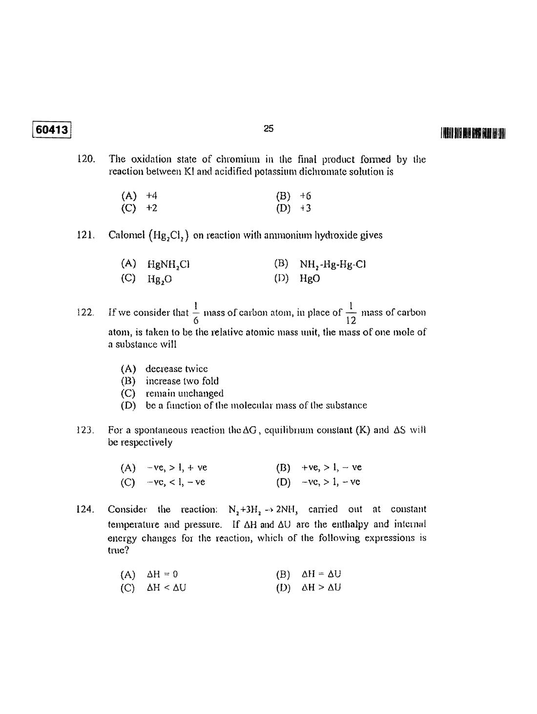 CUSAT CAT 2013 Chemistry Question Paper - Page 24