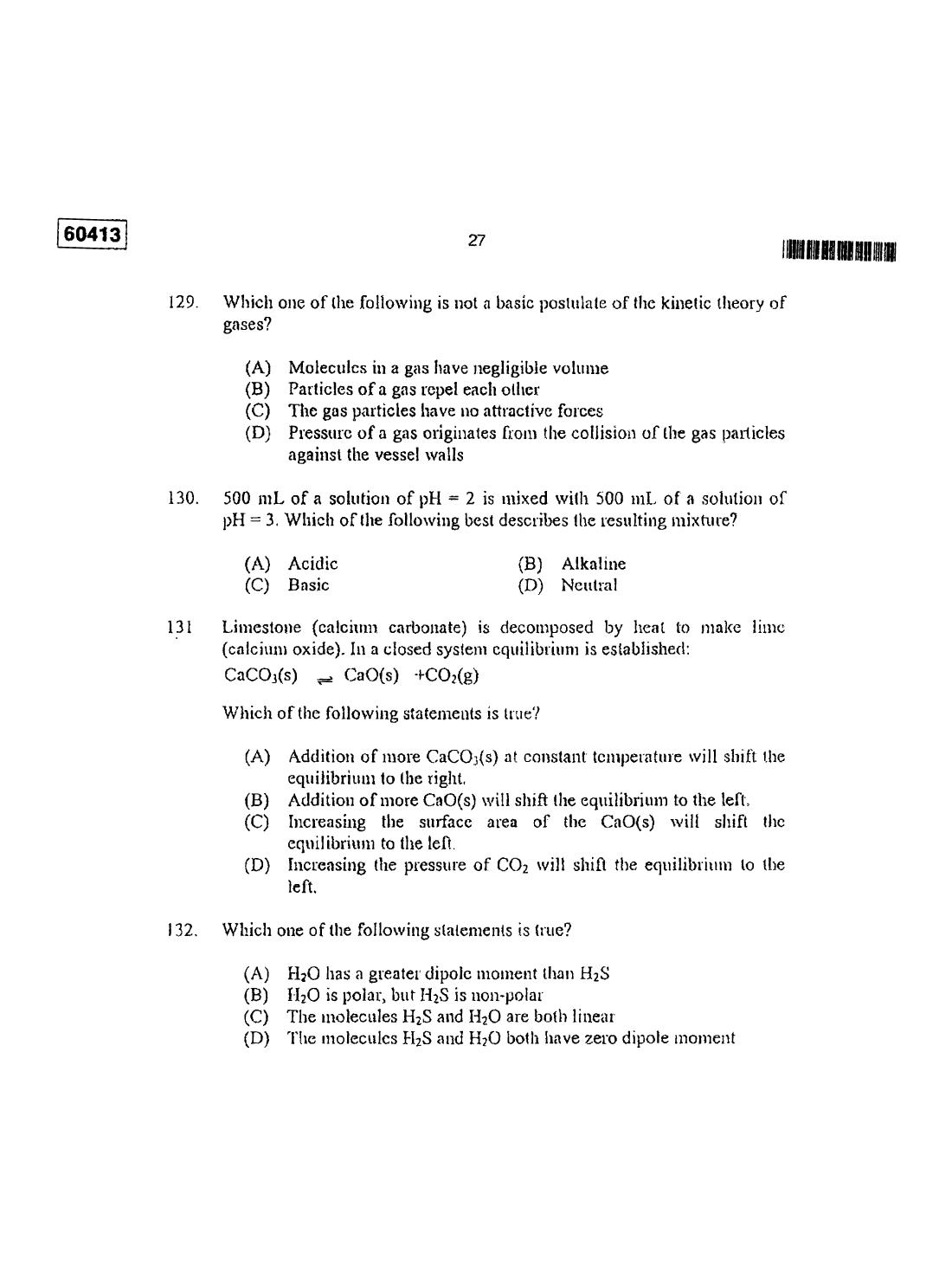 CUSAT CAT 2013 Chemistry Question Paper - Page 26