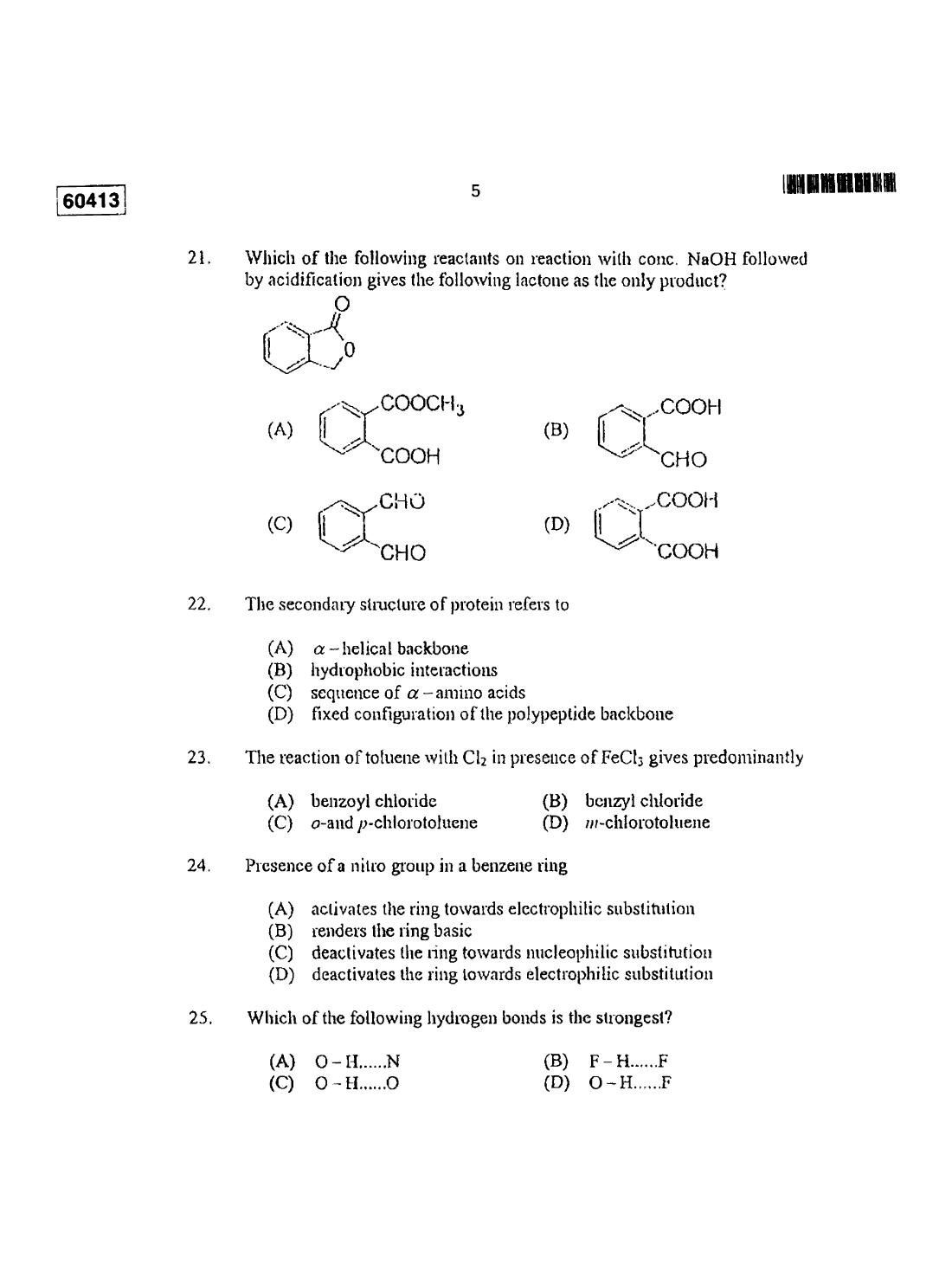 CUSAT CAT 2013 Chemistry Question Paper - Page 31