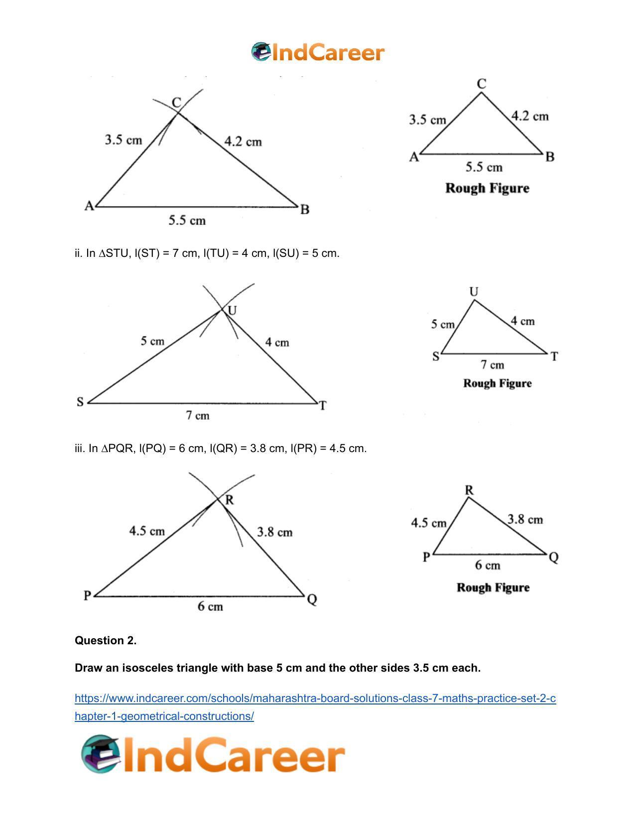 Maharashtra Board Solutions Class 7-Maths (Practice Set 2): Chapter 1- Geometrical Constructions - Page 3